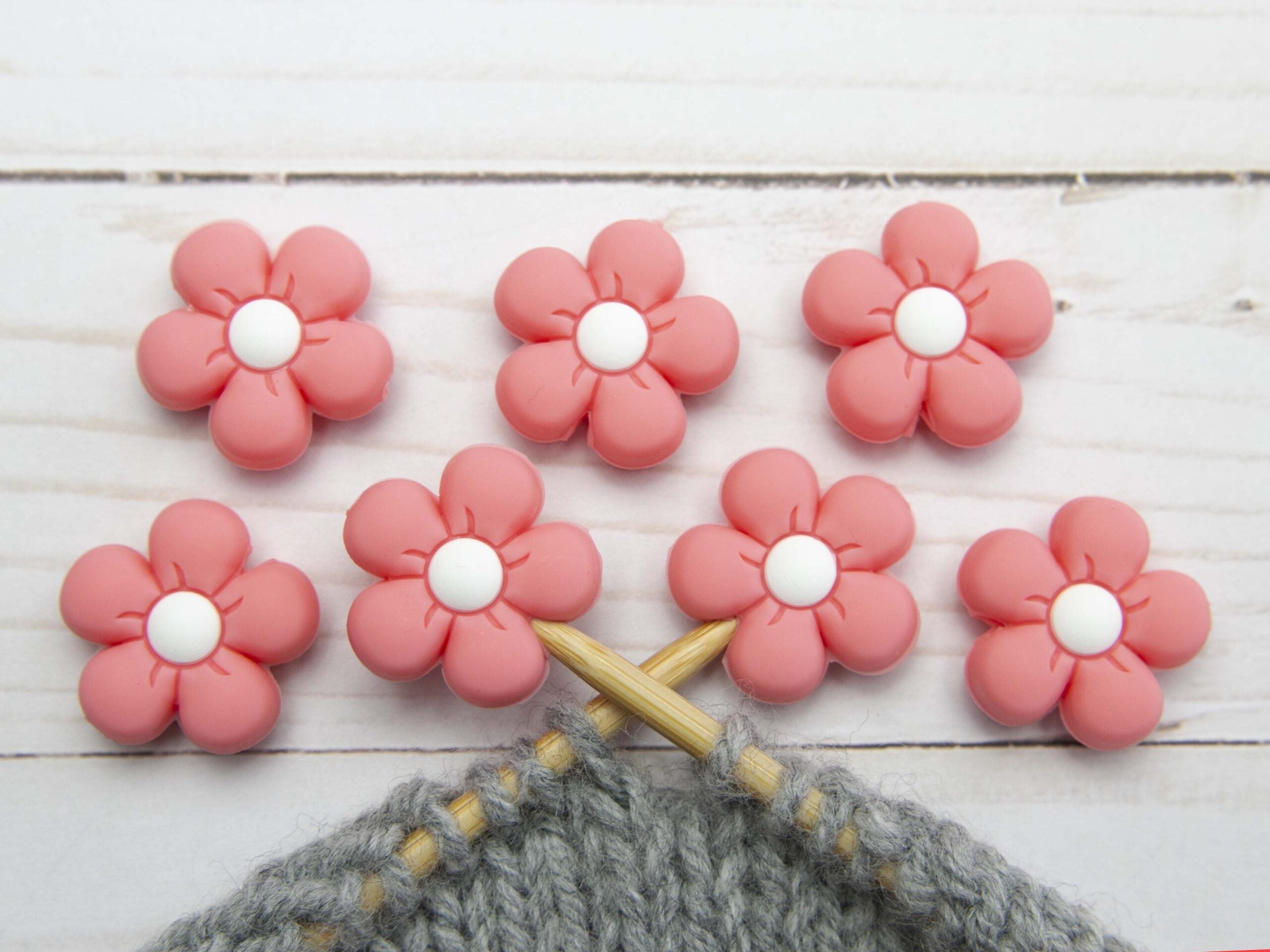 Fox & Pine Stitches Premium Pink Flower Stitch Stoppers/Point Protector