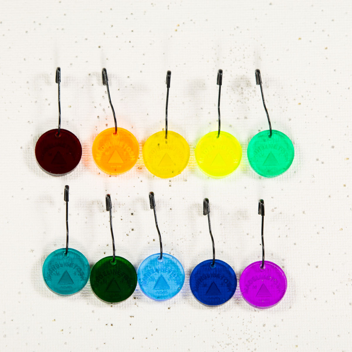 Limited Edition Madelinetosh 10-pack Katrinkles Stitch Markers - Ideal for Crafting Enthusiasts