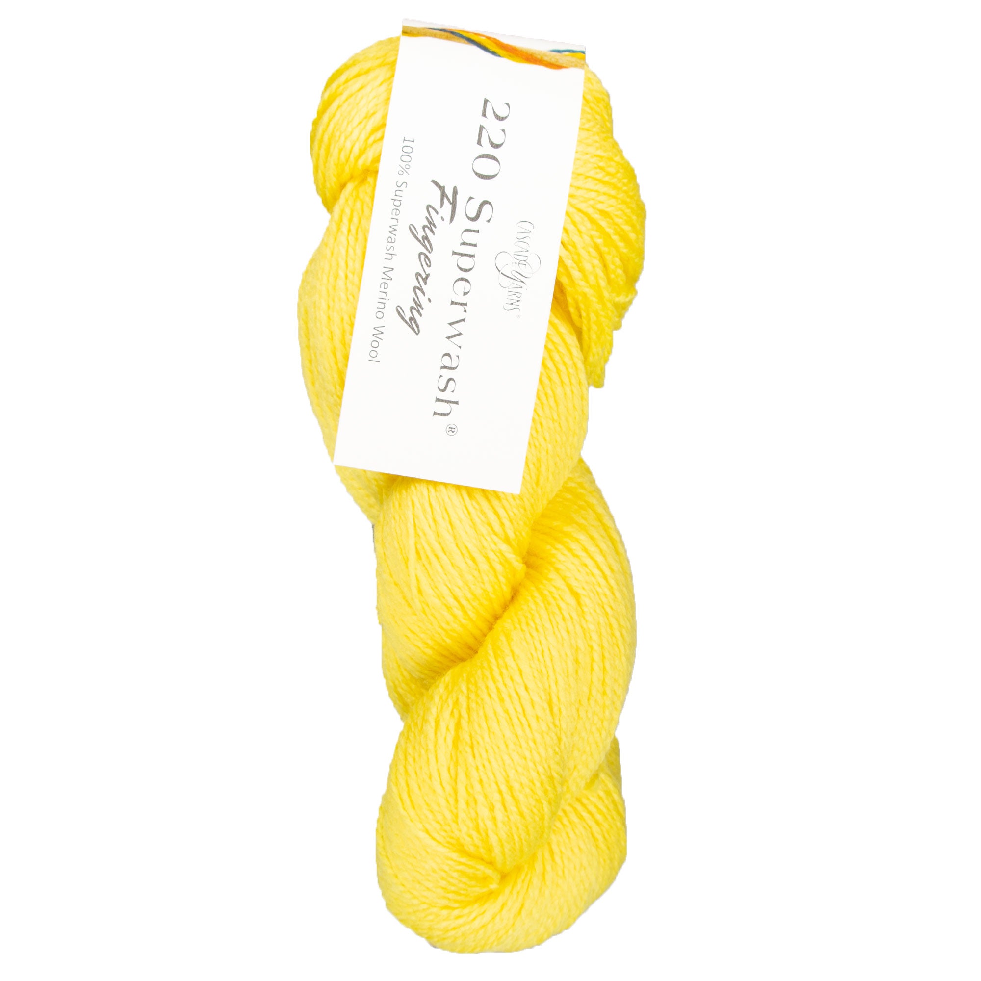 Cascade Yarns 220 Superwash Fingering Yarn in 09 Lemon - Ideal for Fall/Winter Knits