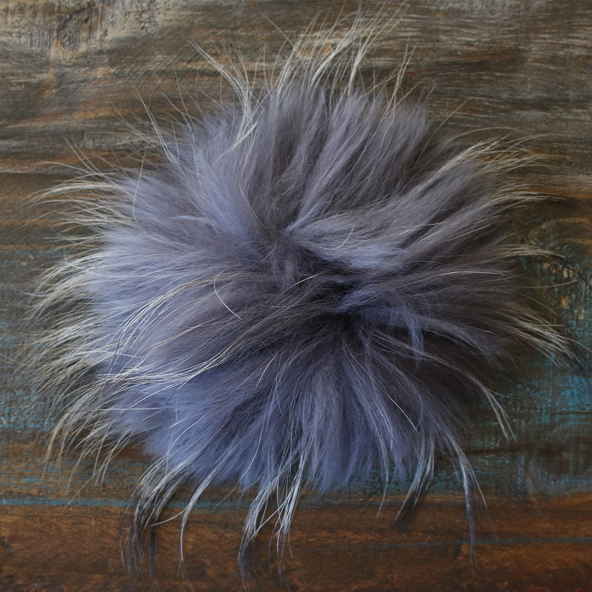 Jimmy Beans Wool Luxury Real Fur Pom Poms - Grey - Snap (6)