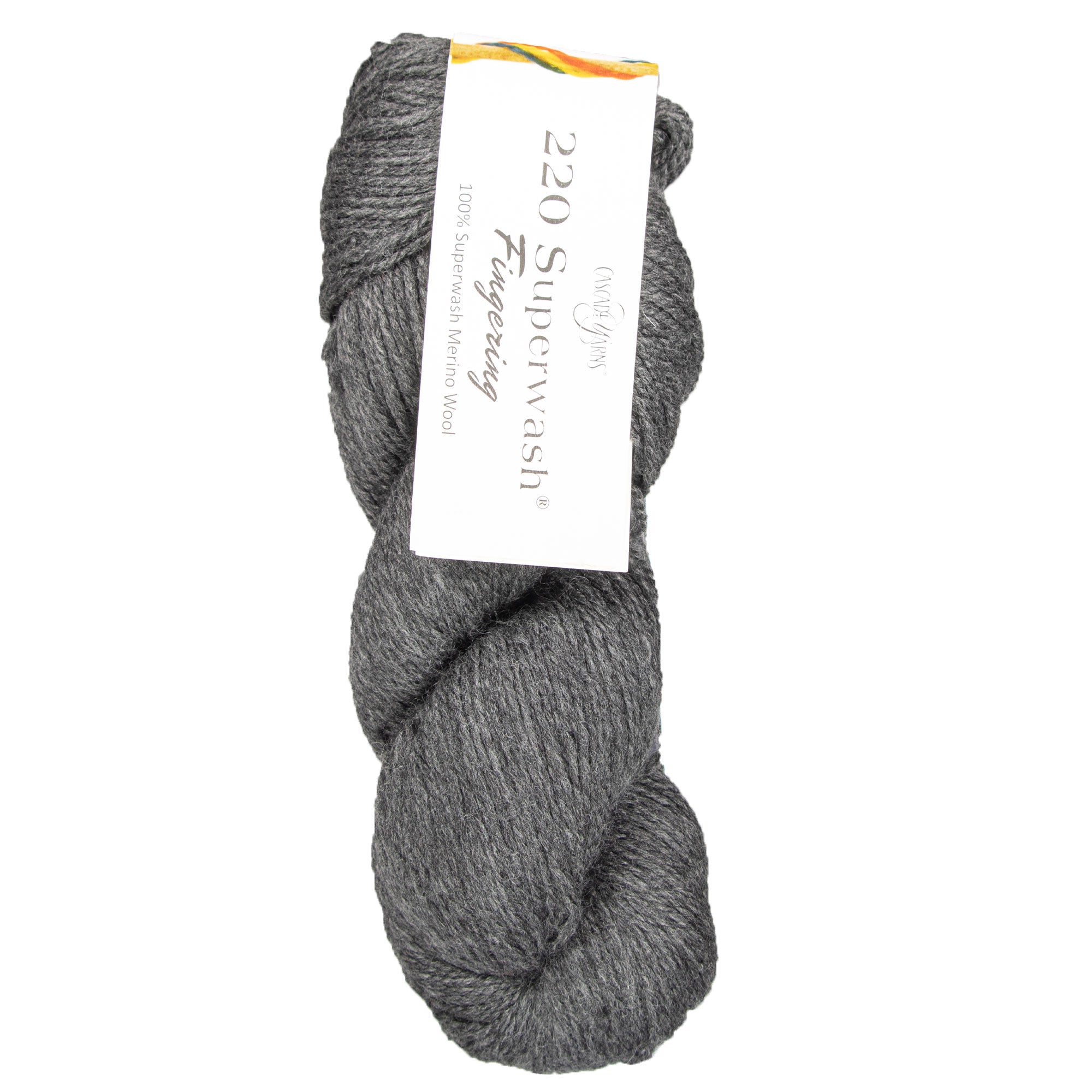 Cascade Yarns 220 Superwash Fingering Yarn - 27 Charcoal Heather - Ideal for Colorful Fall/Winter Knits
