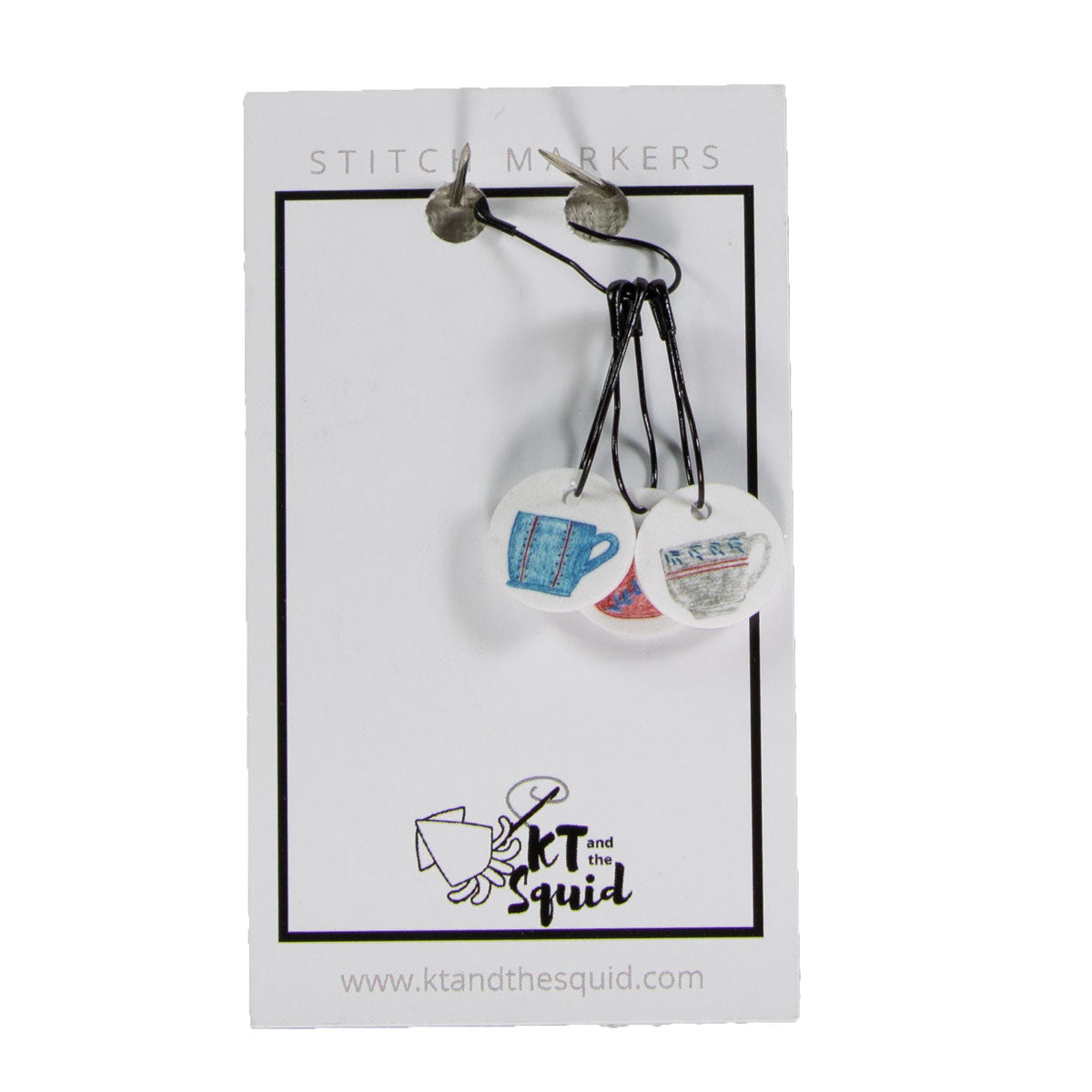 KT and the Squid Handmade Acrylic Tea Cups Stitch Markers for Crochet and Knitting