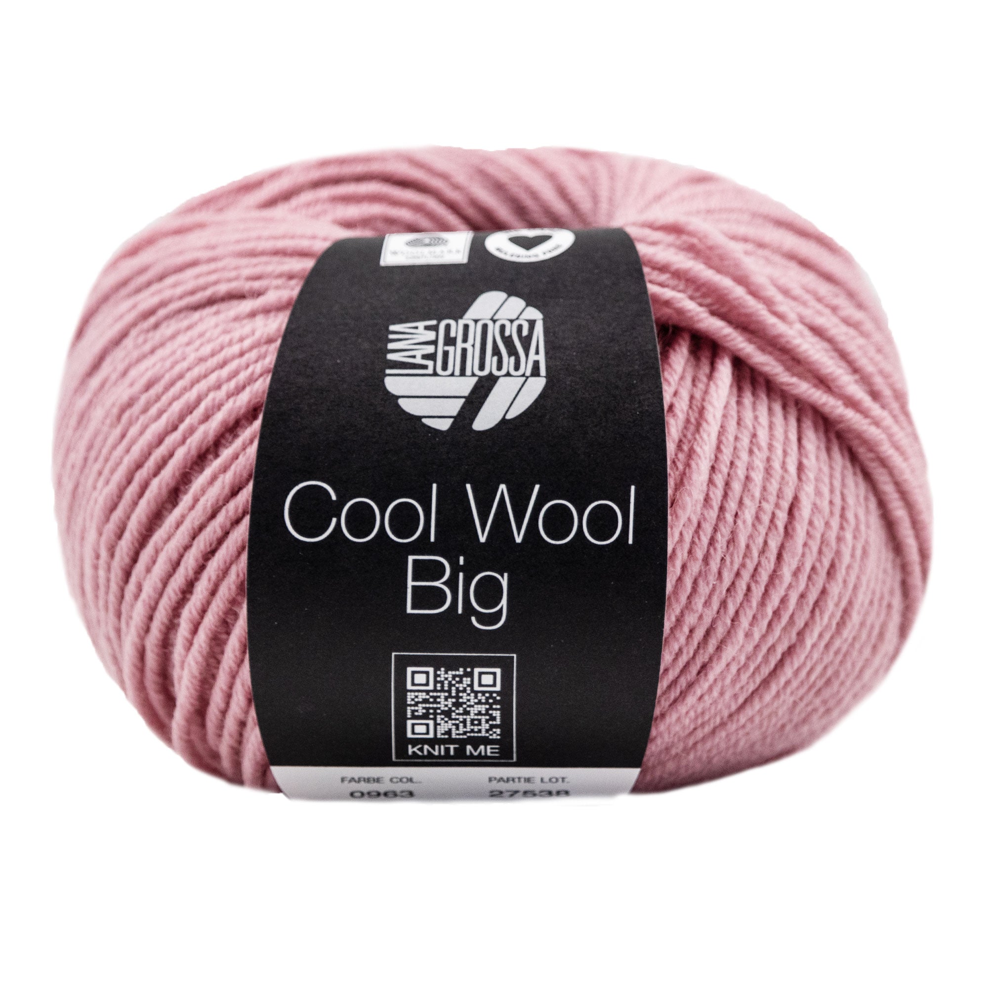 Lana Grossa Cool Wool Big Yarn - Premium Extra Fine Merino Wool in 0963 Pink