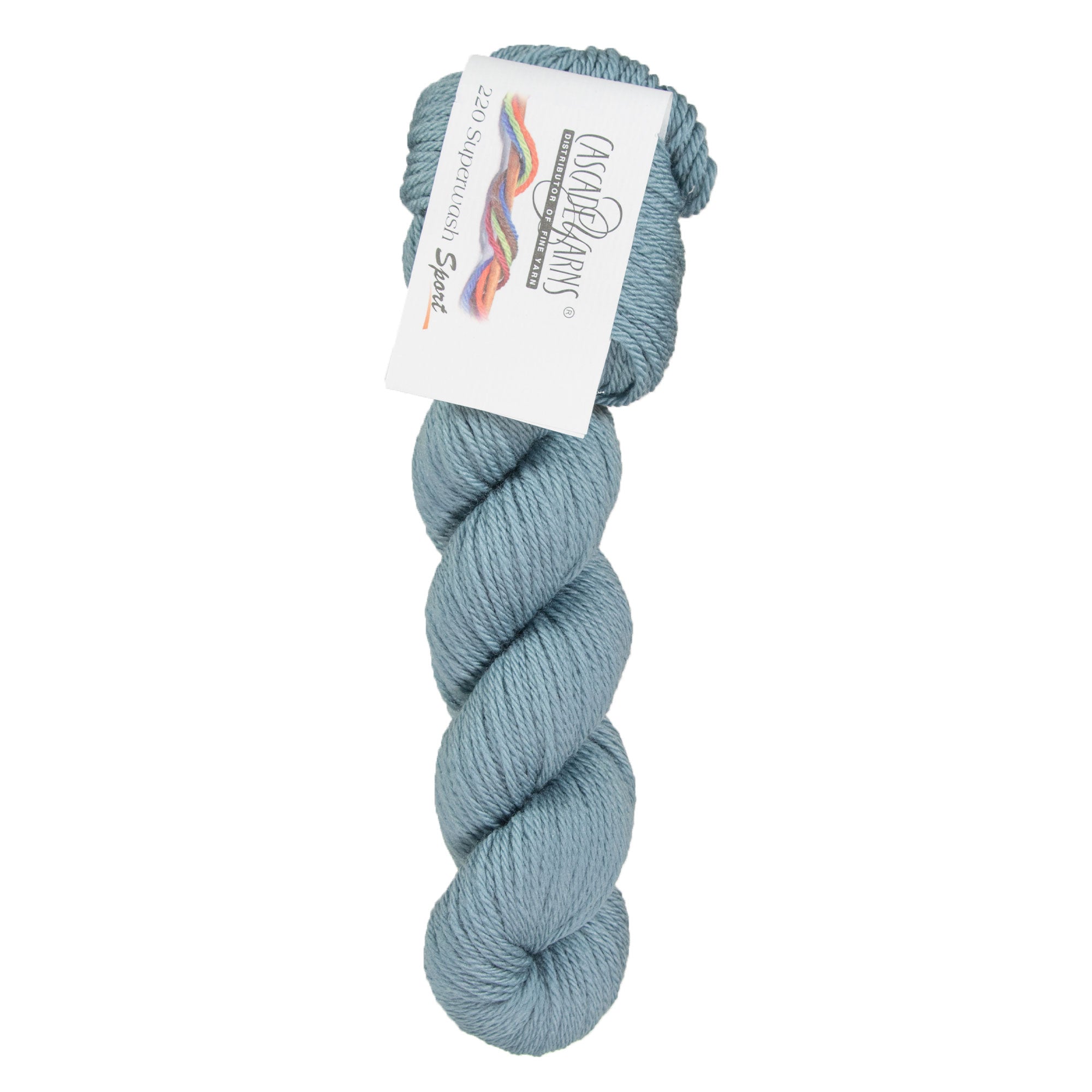 Cascade Yarns 220 Superwash Sport Yarn in Gorgeous 0204 Smoke Blue - Ideal for Non - Felting Projects