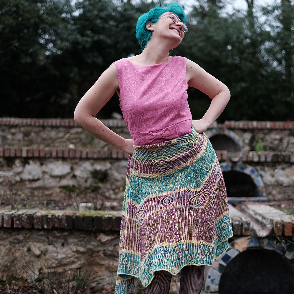 Julie Knits in Paris Pattern Collection - Gaga For Ewe Reversible Shawl Patterns - PDF Download