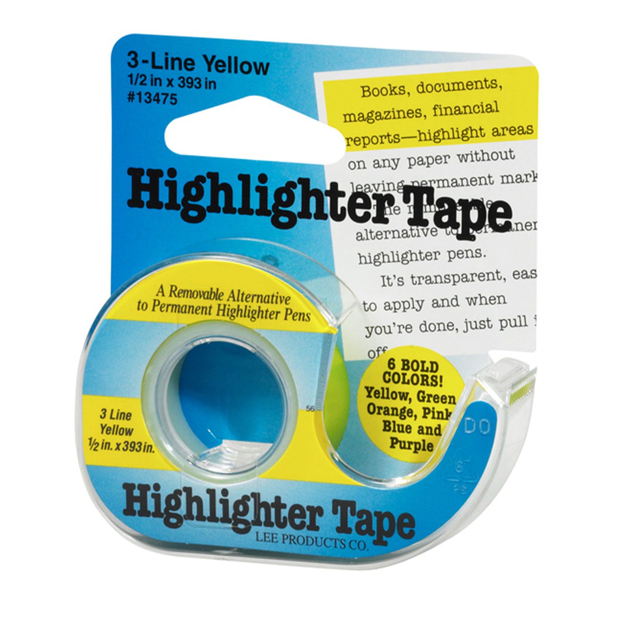 Lee Products Transparent Yellow Highlighter Tape for Pattern Tracking