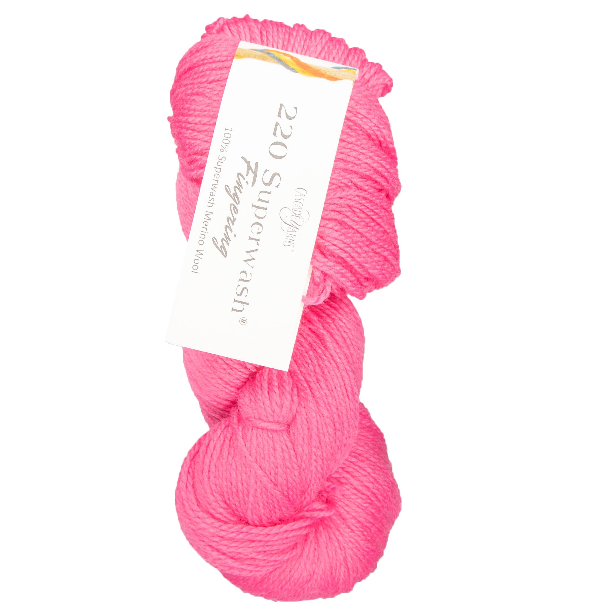 Cascade Yarns 220 Superwash Fingering Yarn - Soft and Vibrant 23 Azalea Pink