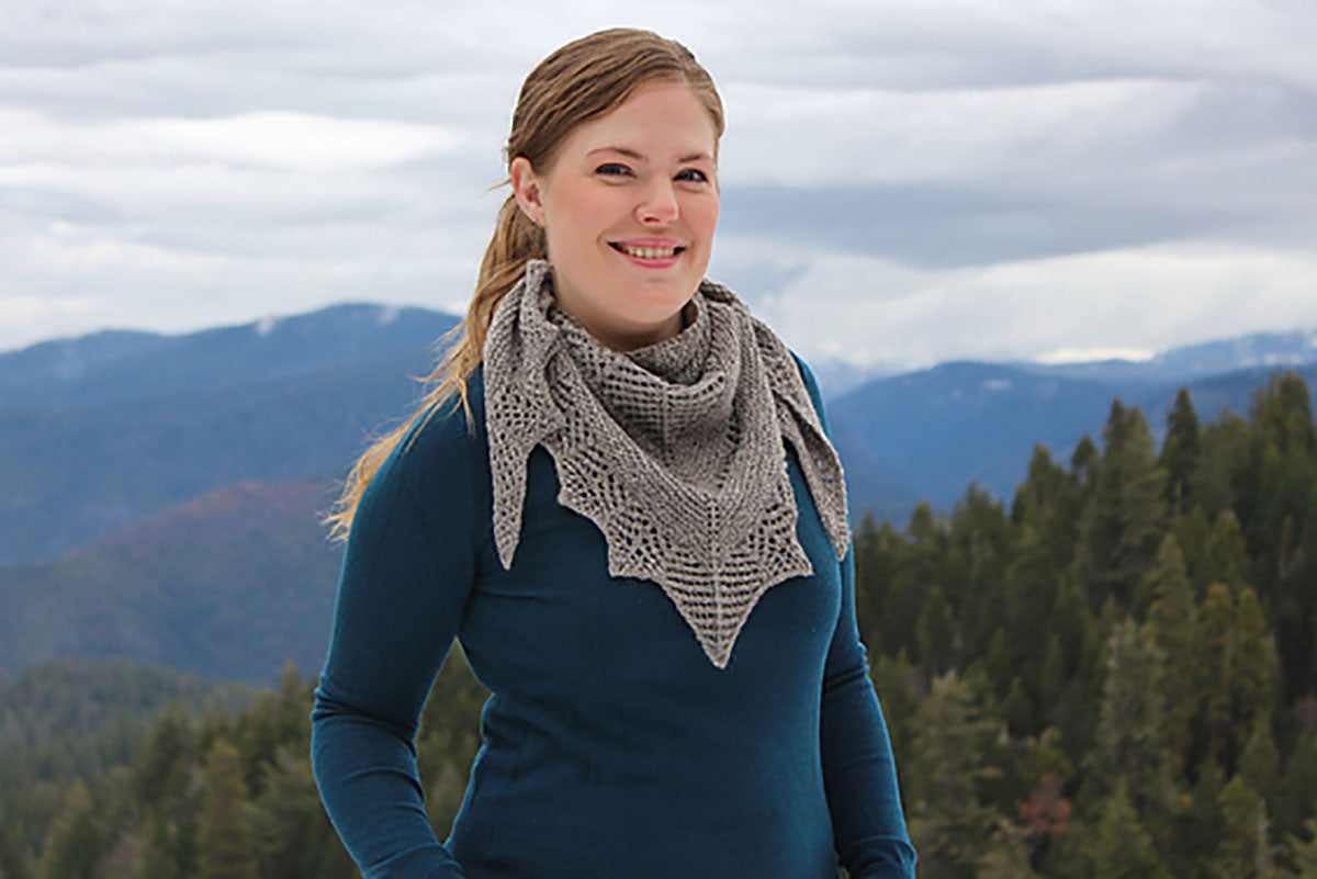 Justine Chenel Designs - Cozy Arrowhead Lace Garter Shawl Pattern - PDF Download