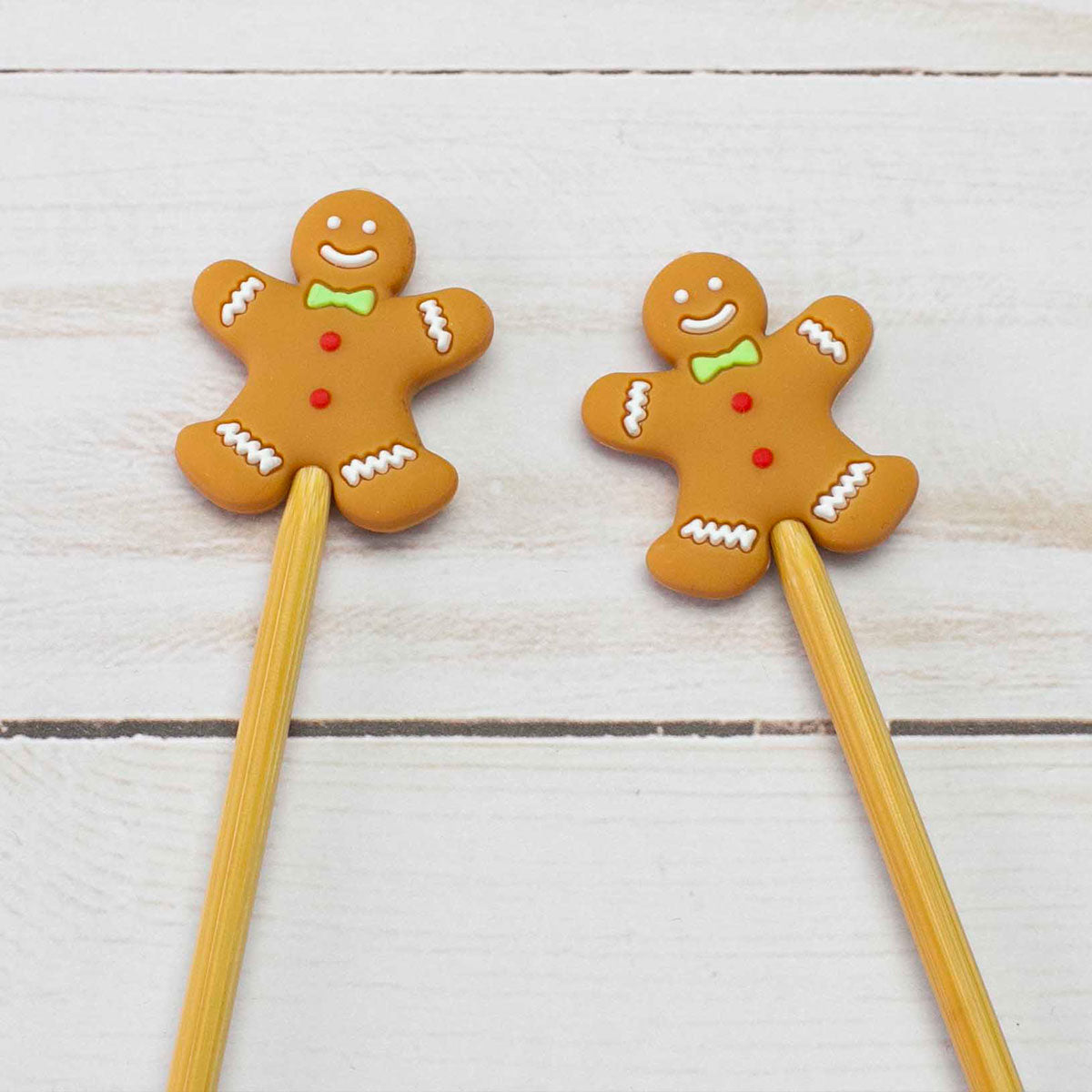 Fox & Pine Stitches Gingerbread Stitch Stoppers/Point Protectors - Adorable Knitting Essentials