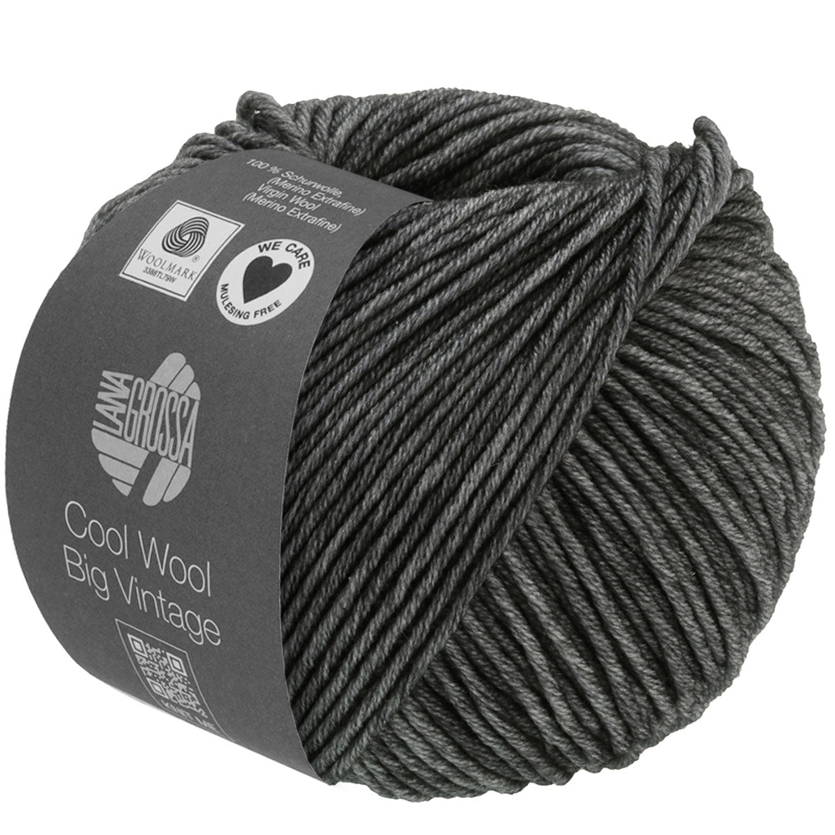 Lana Grossa Premium Cool Wool Big Vintage Yarn - 7170 Charcoal for Stunning Knit Projects