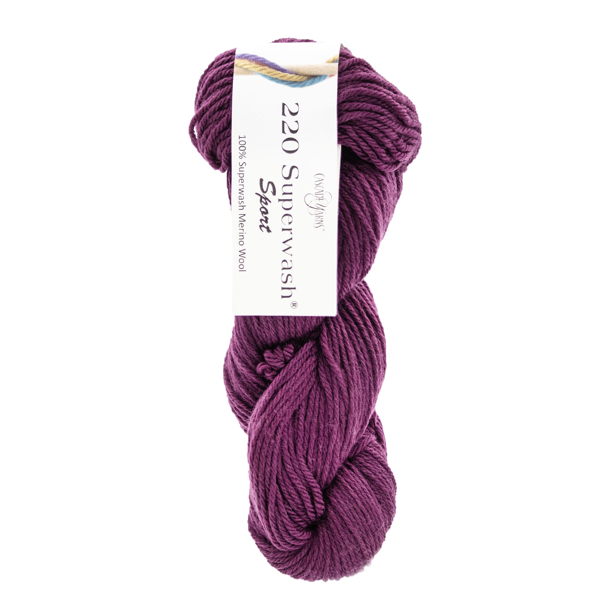 Cascade Yarns 220 Superwash Sport Yarn in Gorgeous 504 Crushed Violet - Ideal for Non - Felting Projects
