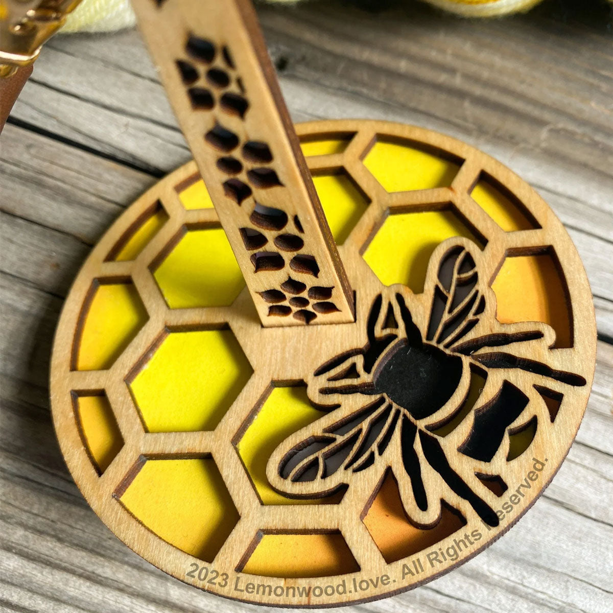 Lemonwood Oversized Honeybee Yarn Minder for Knitters and Crocheters