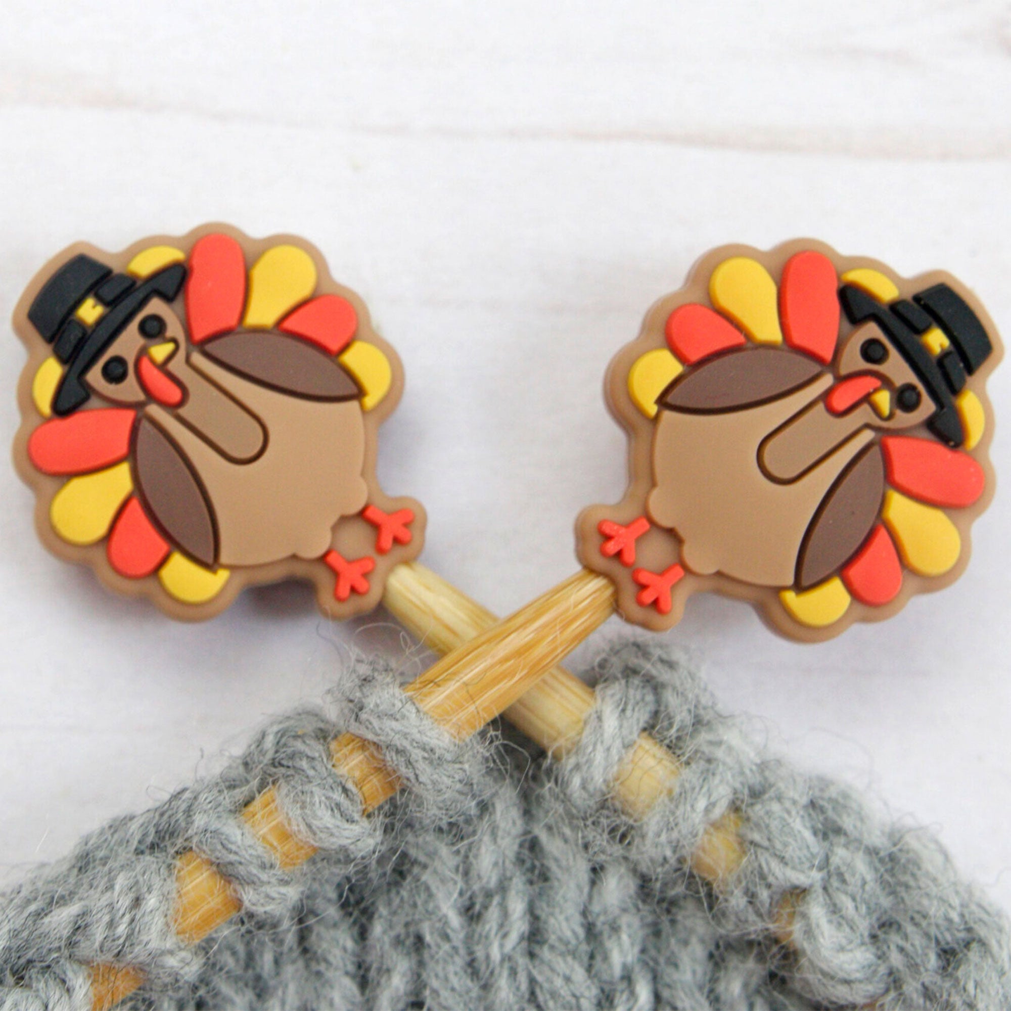Fox & Pine Stitches Adorable Turkey - The Perfect Stitch Stoppers & Point Protectors for Knitters