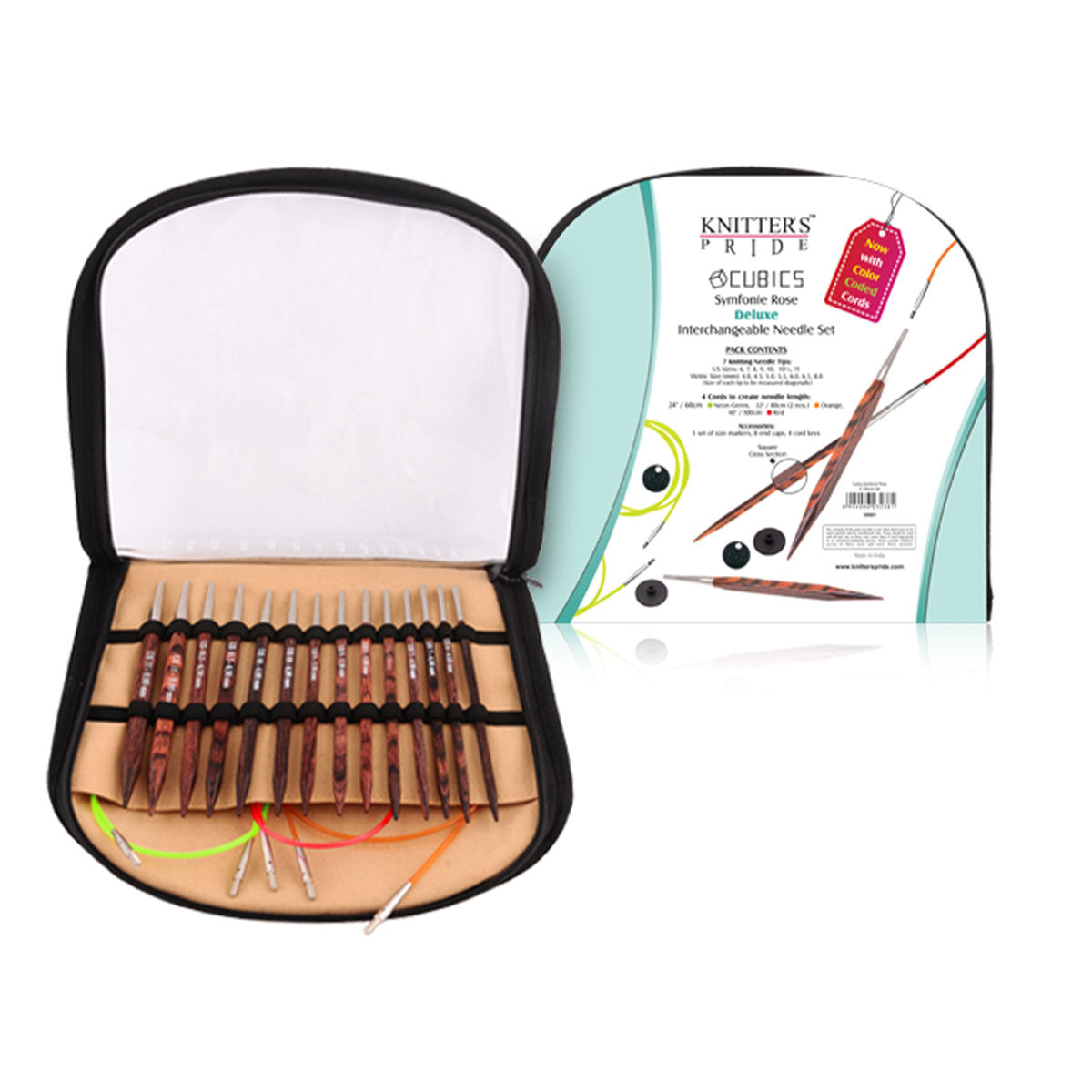 KnitPro Cubics Deluxe Interchangeable Needle Set - Essential Sizes for Knitters