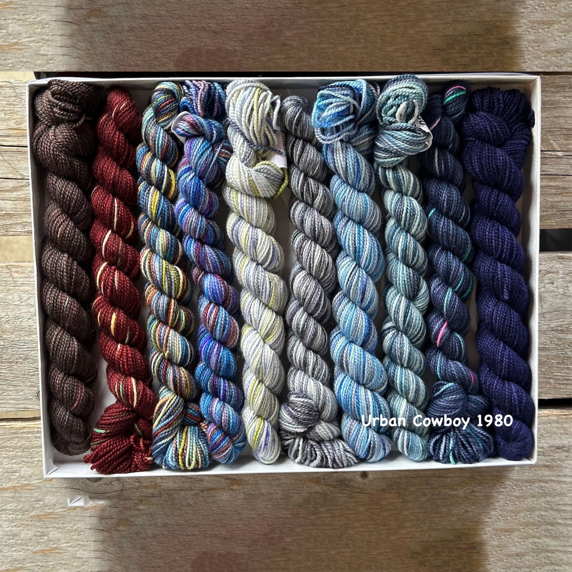 Koigu Hand - Painted Pencil Box Yarn - Stunning Urban Cowboy 1980 Colorway
