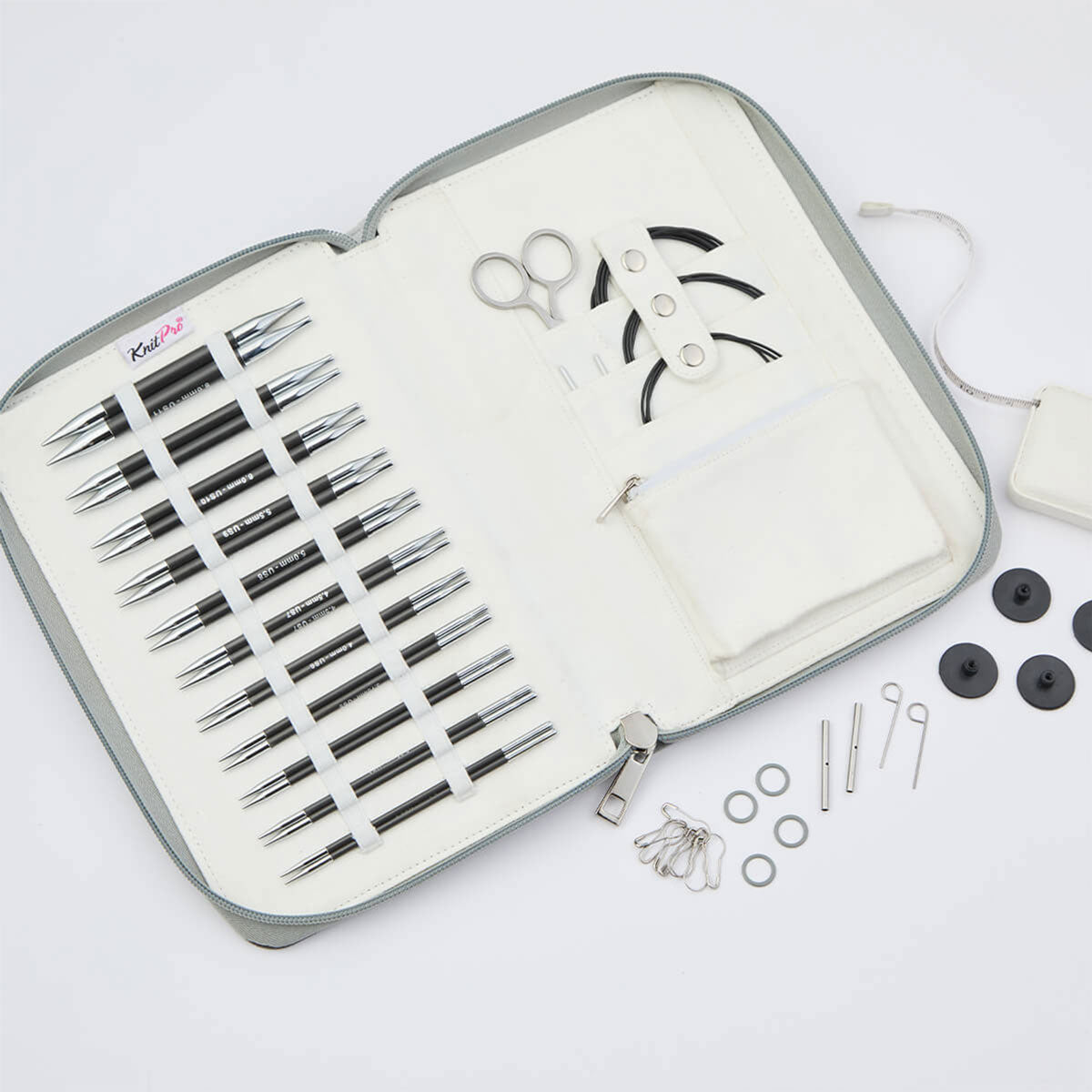 KnitPro Karbonz Regal Interchangeable Needle Set - 5', Premium Carbon Fiber Knitting Set