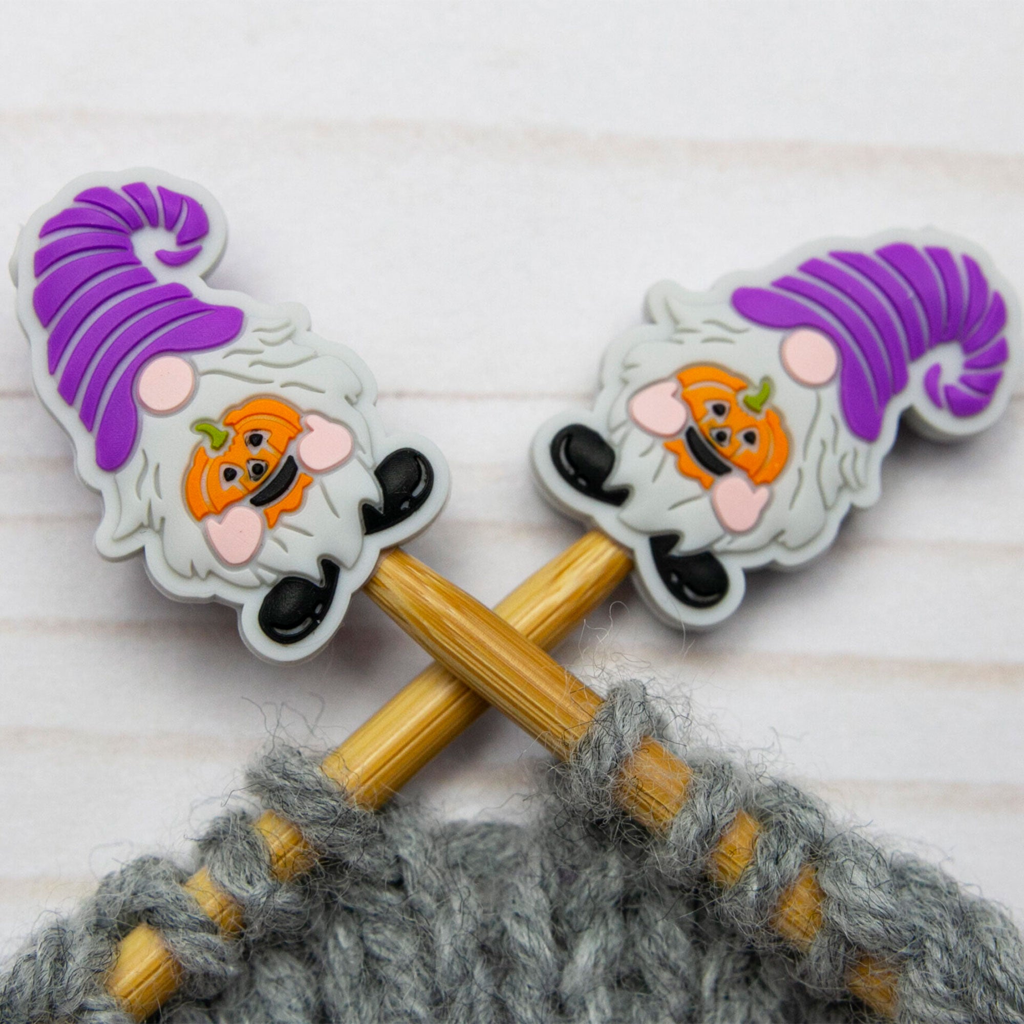 Fox & Pine Stitches Halloween Gnome Stitch Stoppers - Essential Point Protectors for Knitters