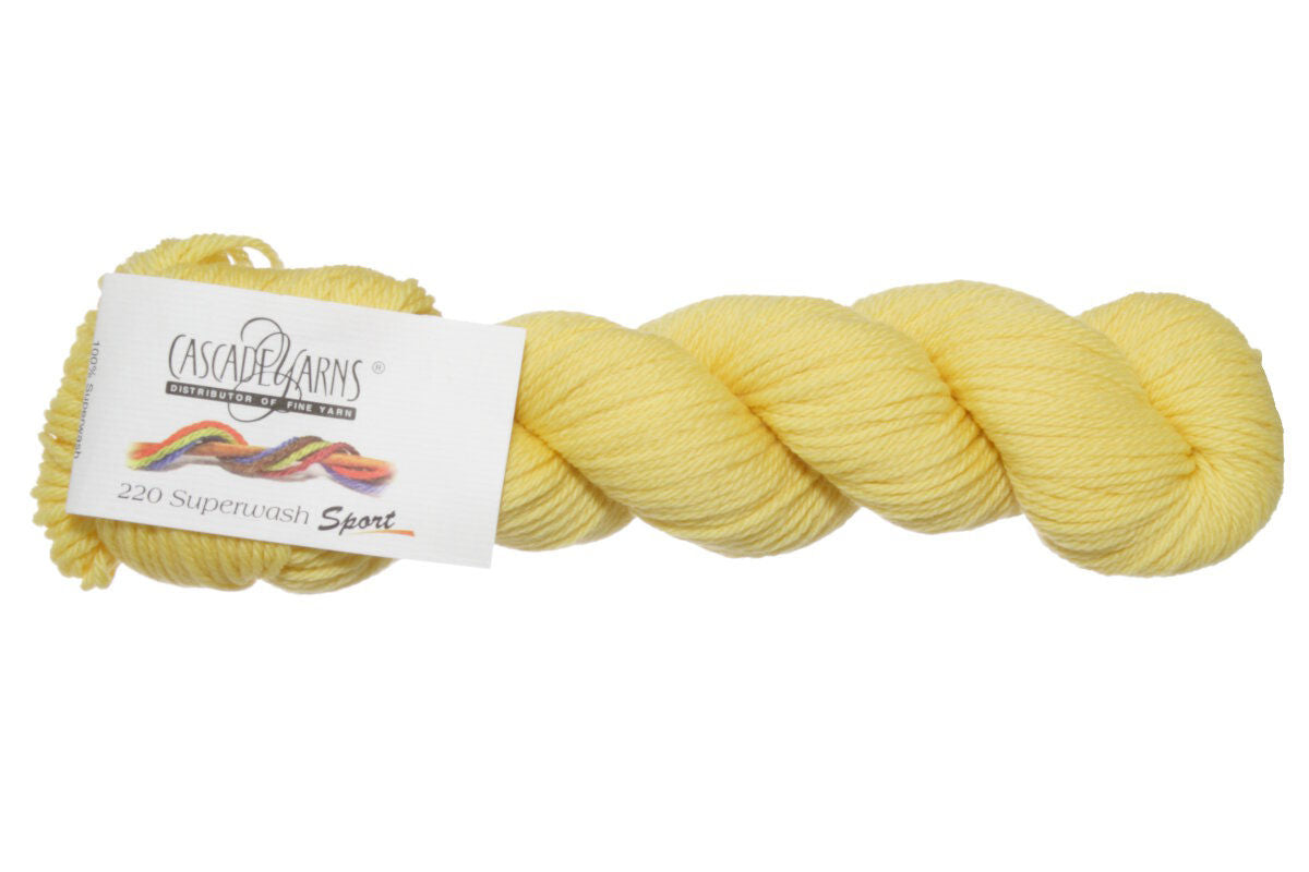 Cascade Yarns 220 Superwash Sport Yarn - Soft and Squishy 0820 Lemon