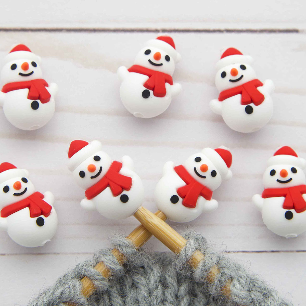 Fox & Pine Stitches Adorable Little Snowman Stitch Stoppers/Point Protectors for Knitters