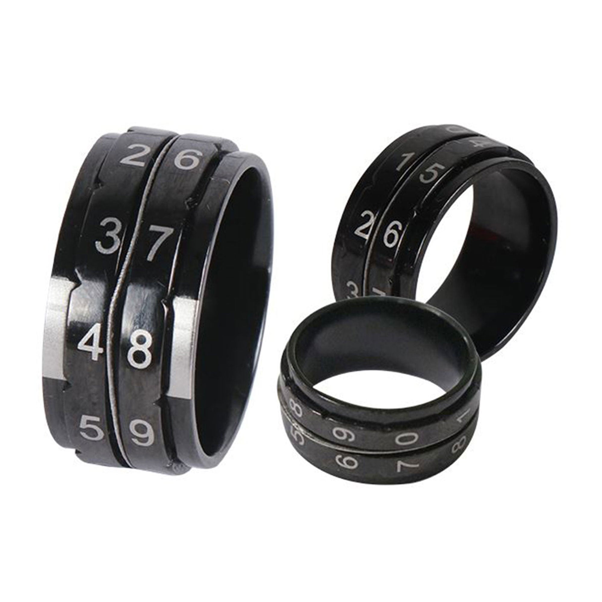 KnitPro Premium Row Counter Ring - Stylish Black - Size 11 for Knitters and Crocheters