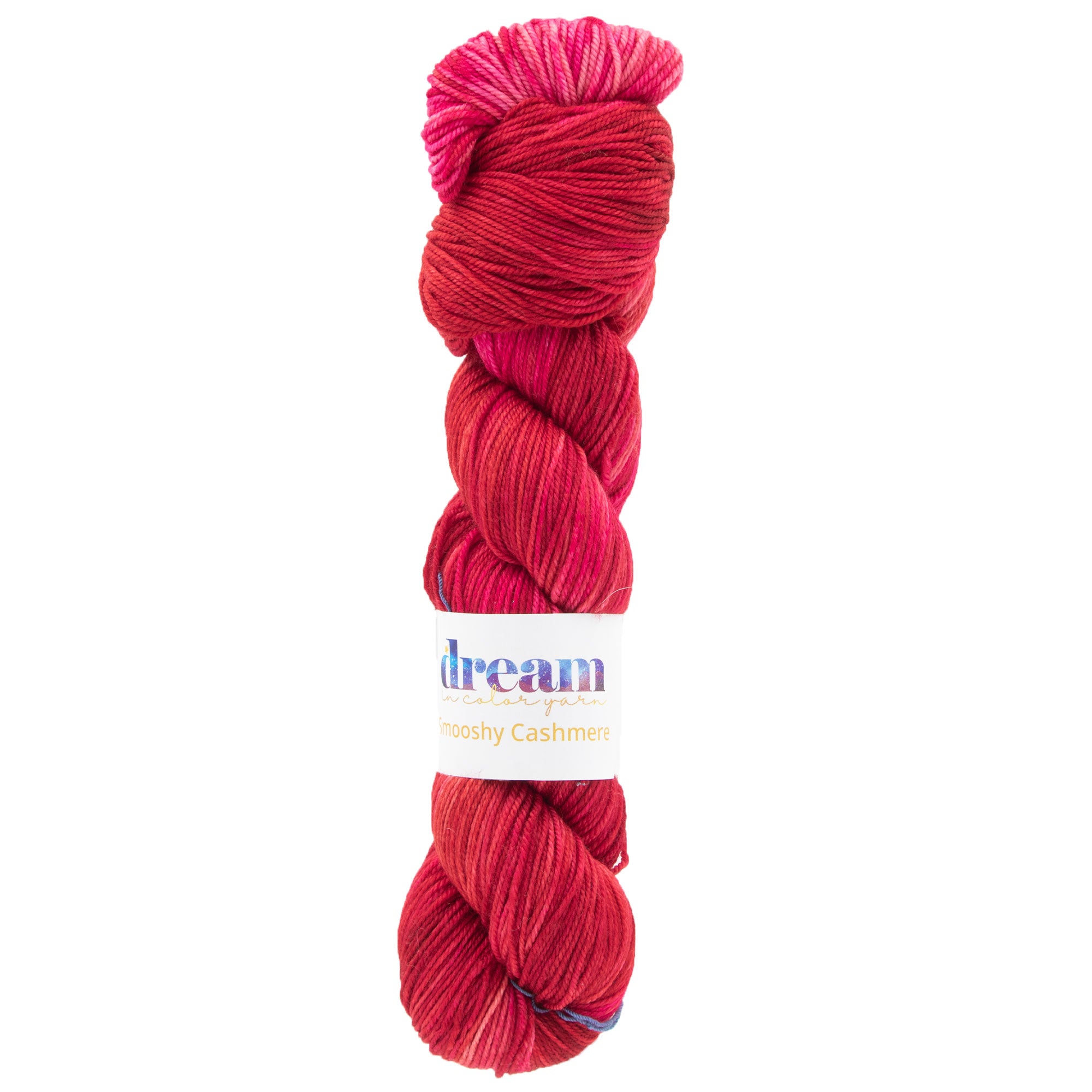 Dream in Color Smooshy Cashmere Yarn - Vibrant Poppy for Knitting and Crochet