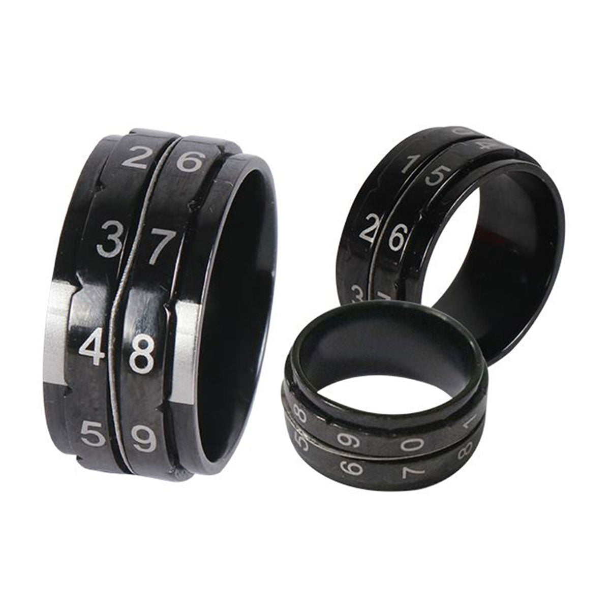 KnitPro Premium Row Counter Ring - Stylish Black - Size 11 for Knitters and Crocheters