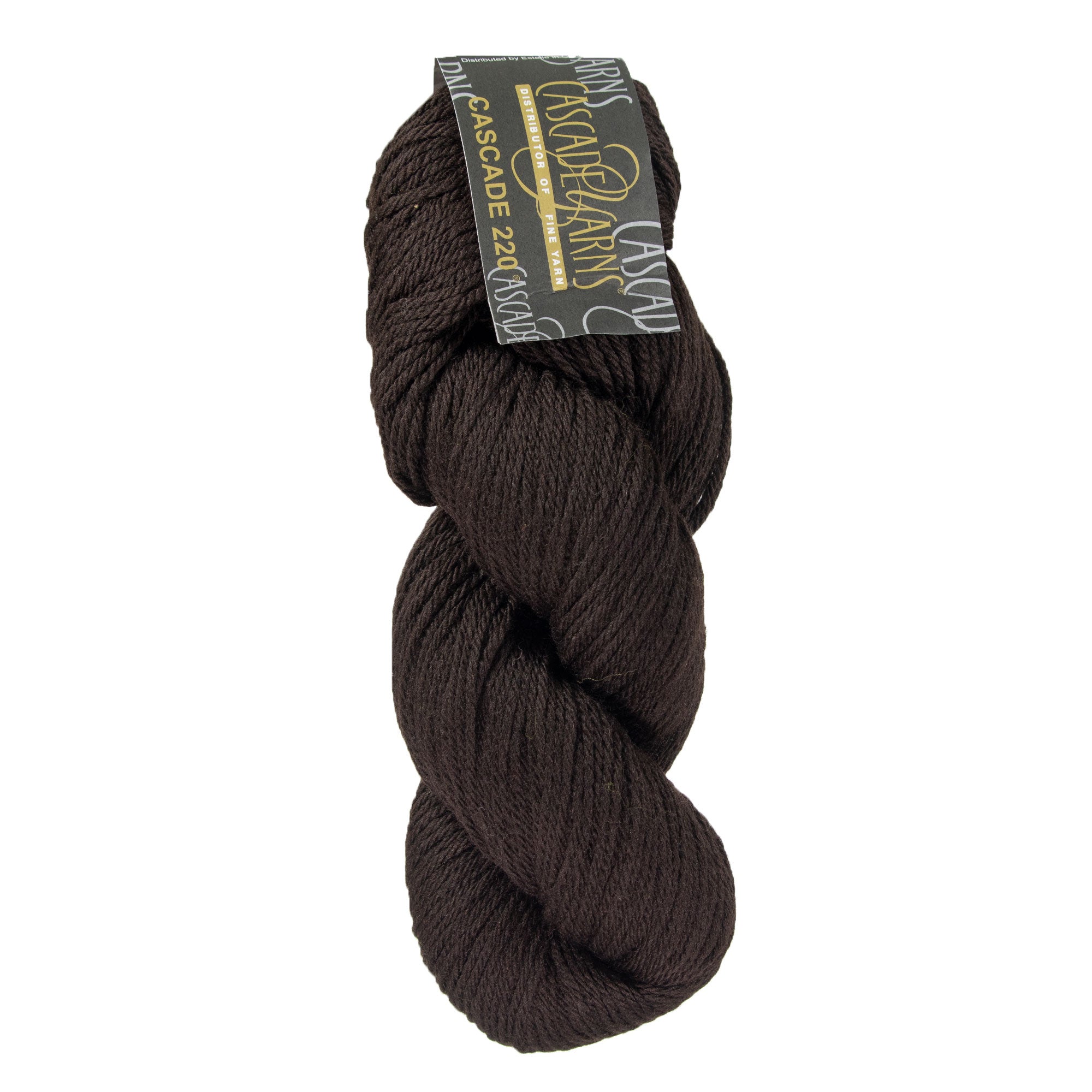 Cascade 220 Yarn - Premium 7822 Van Dyke Brown for Knitting, Crochet & Weaving