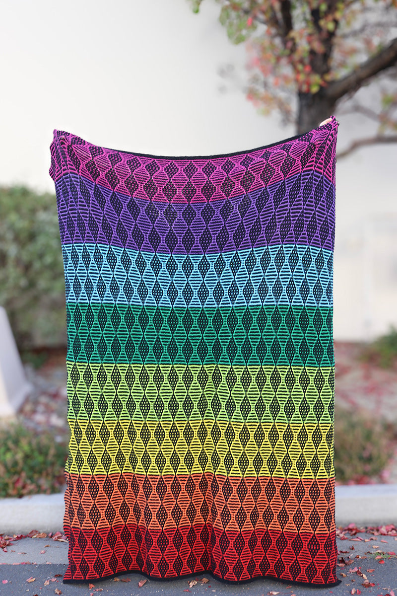 Cascade Rainbow Diamond Motif Blanket Kit - A Knitter's Dream