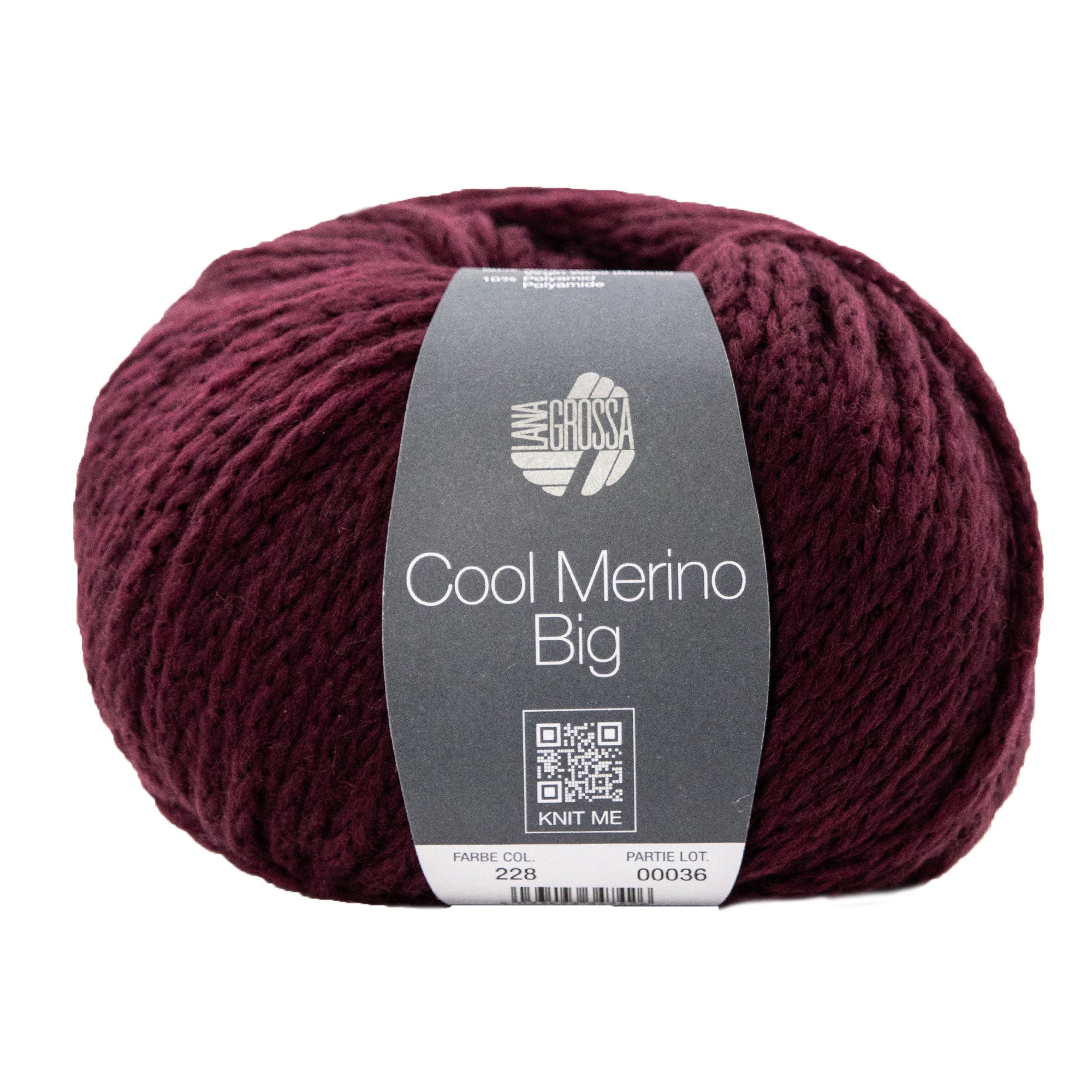 Lana Grossa Cool Merino Big Chunky Yarn - 228 Burgundy