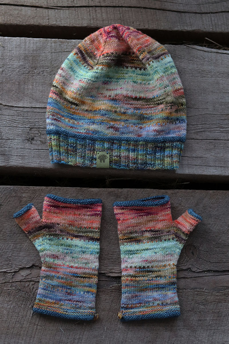 Koigu Pencil Box Collection 3.0 Exclusive Patterns - Pictor Stylish Hat and Fingerless Gloves - Instant PDF Download