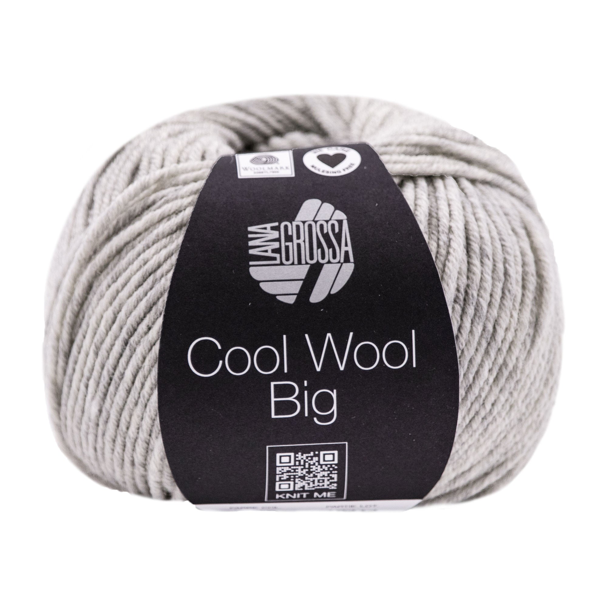 Lana Grossa Cool Wool Big Yarn - 0616 Light Grey Melange | Premium Extra Fine Merino Wool