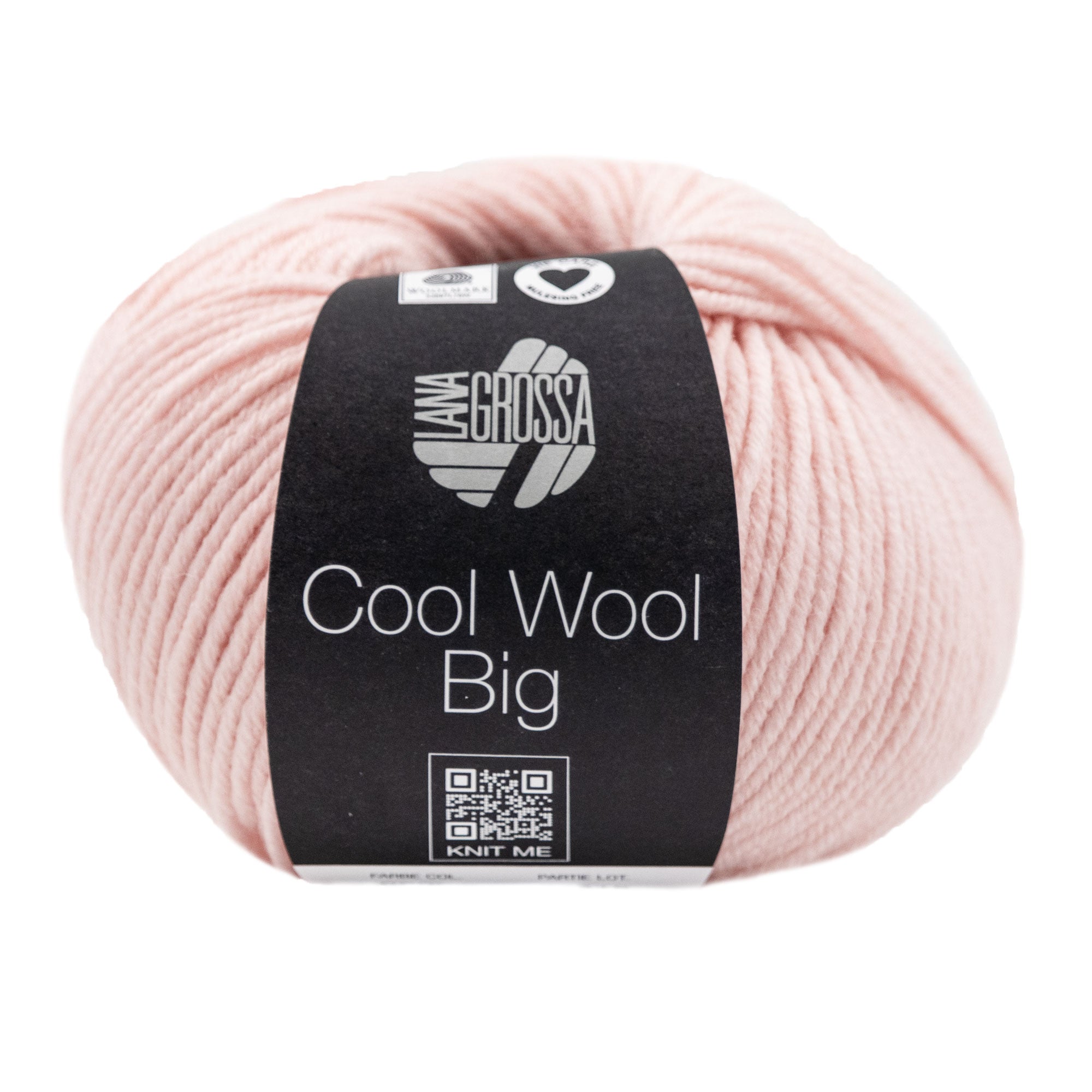 Lana Grossa Cool Wool Big Yarn - 0605 Soft Pink: Luxury Machine - Washable Merino Yarn