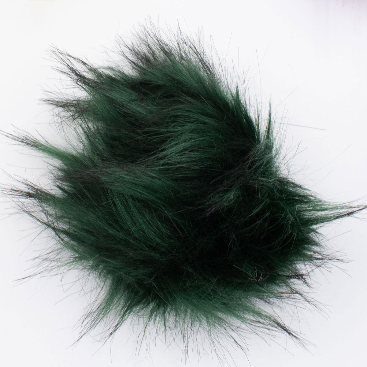 Jimmy Beans Wool Premium Faux Fur Pom Poms with Brass Snap - Dark Green