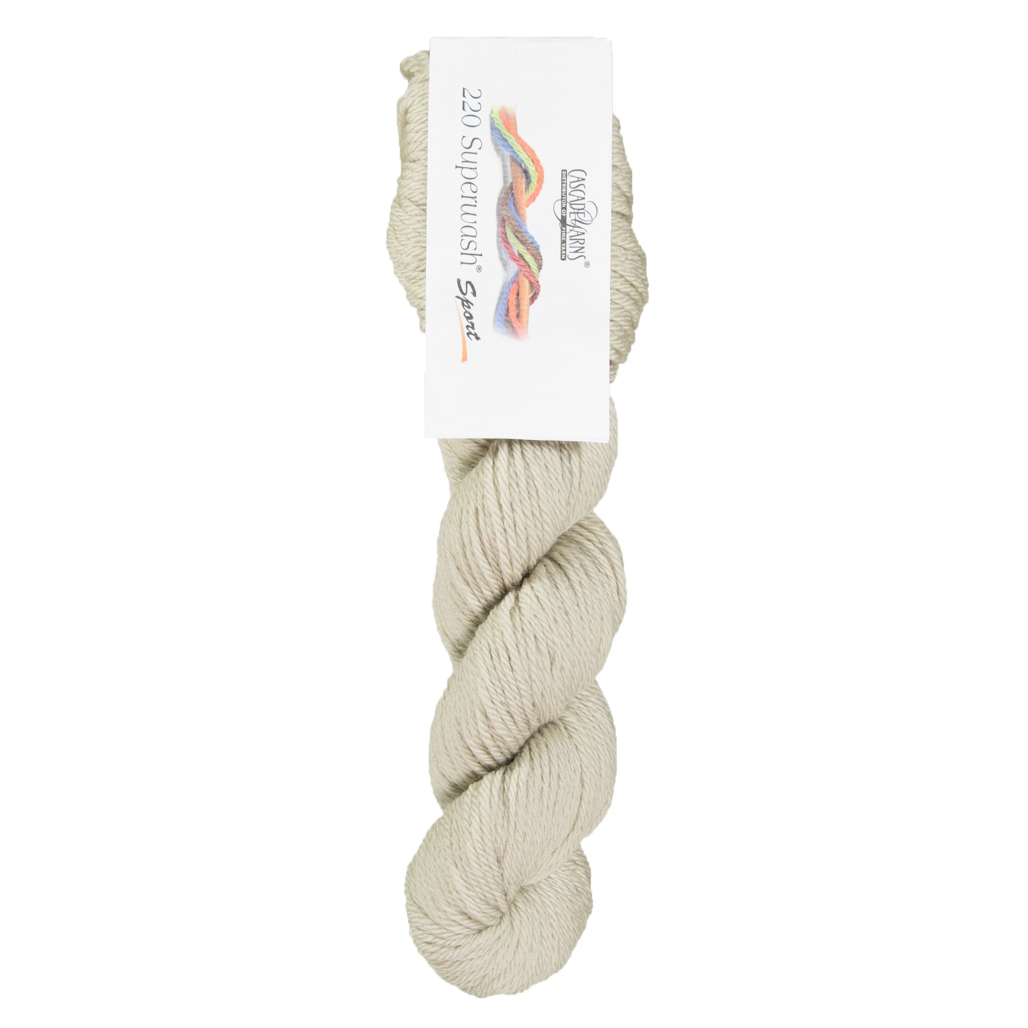 Cascade Yarns 220 Superwash Sport Yarn - Premium 0875 Feather Grey for Versatile Knitting
