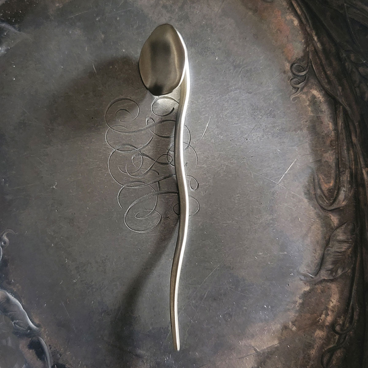 JUL Midcentury Modern Circle Shawl Pins and Sticks - Exquisite White Bronze or Brass Accessories