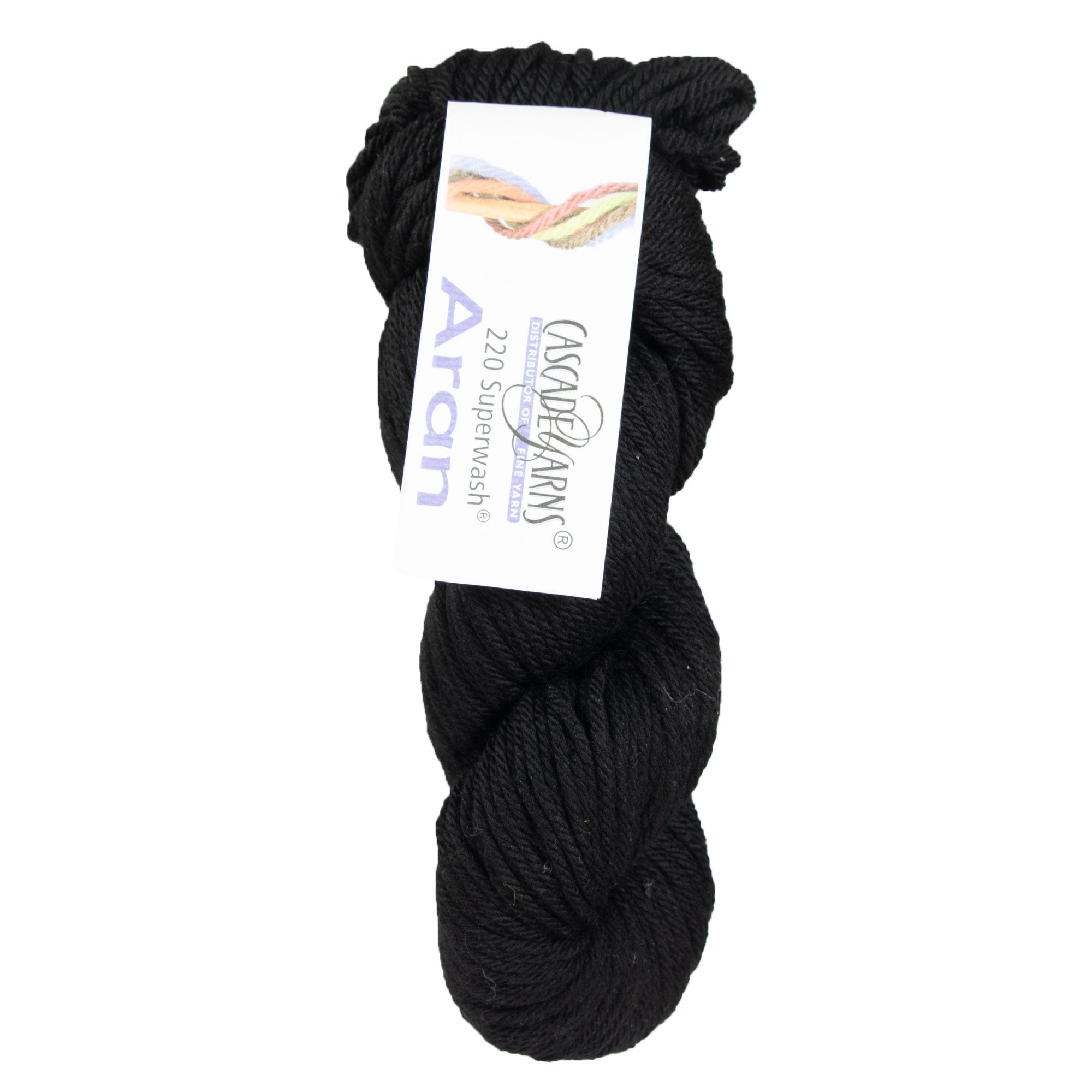 Cascade Yarns 220 Superwash Aran Yarn - Soft and Versatile 0815 Black