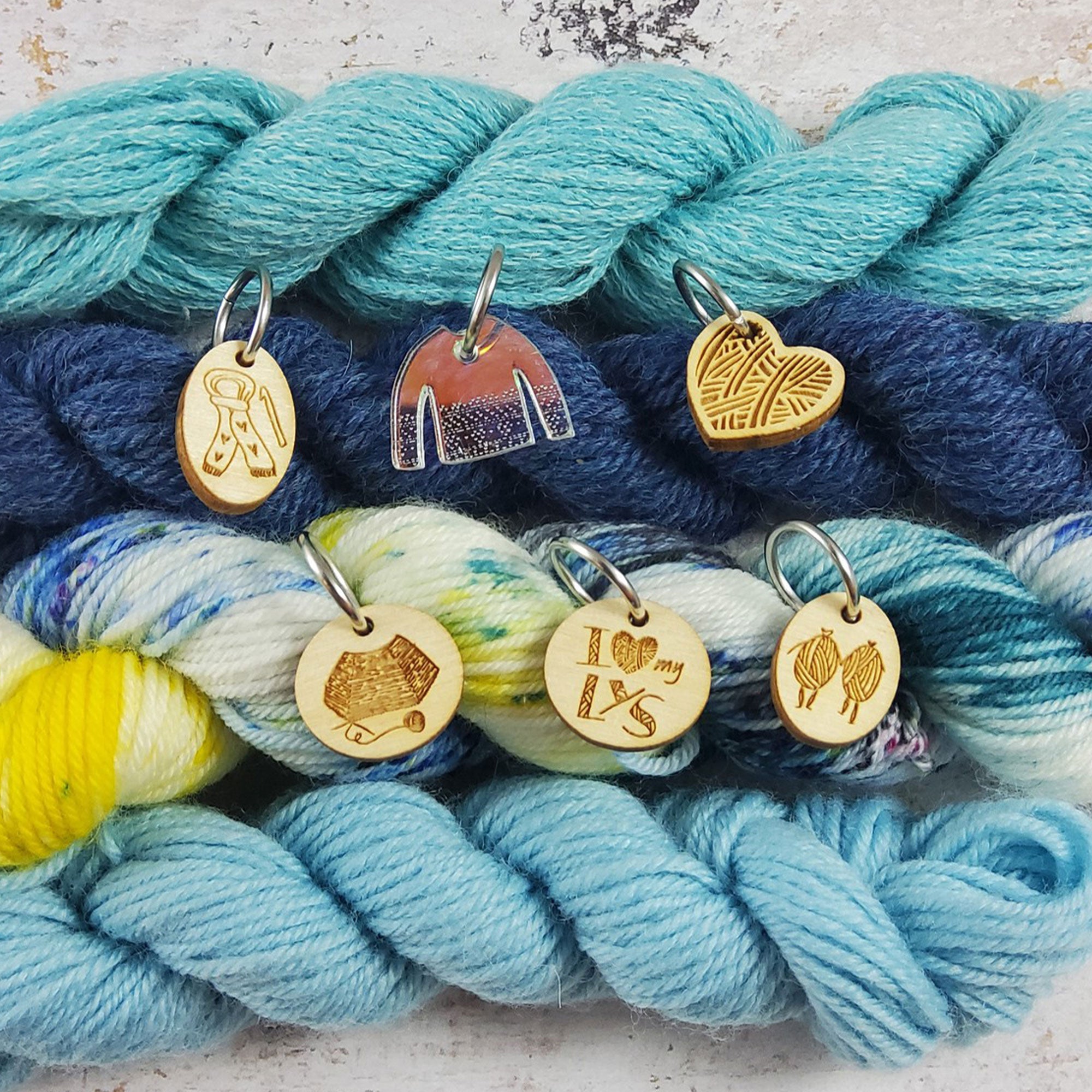 Charming Katrinkles Stitch Markers - I (Heart) My LYS: Acrylic & Bamboo Delights
