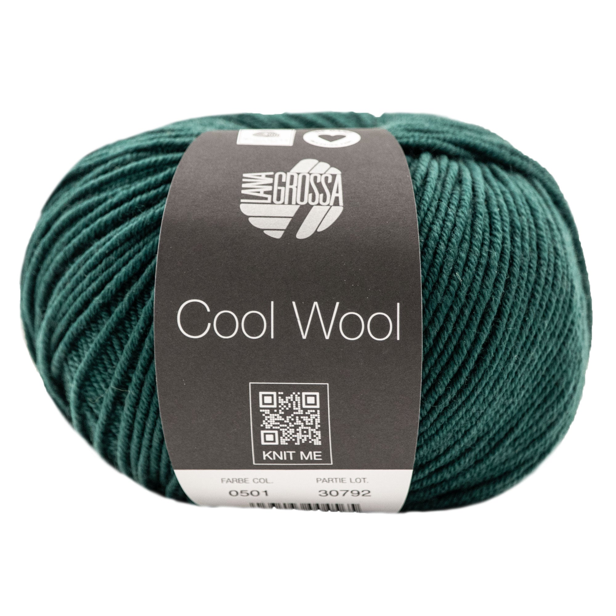 Lana Grossa Premium Cool Wool Yarn - 0501 Stunning Bottle Green