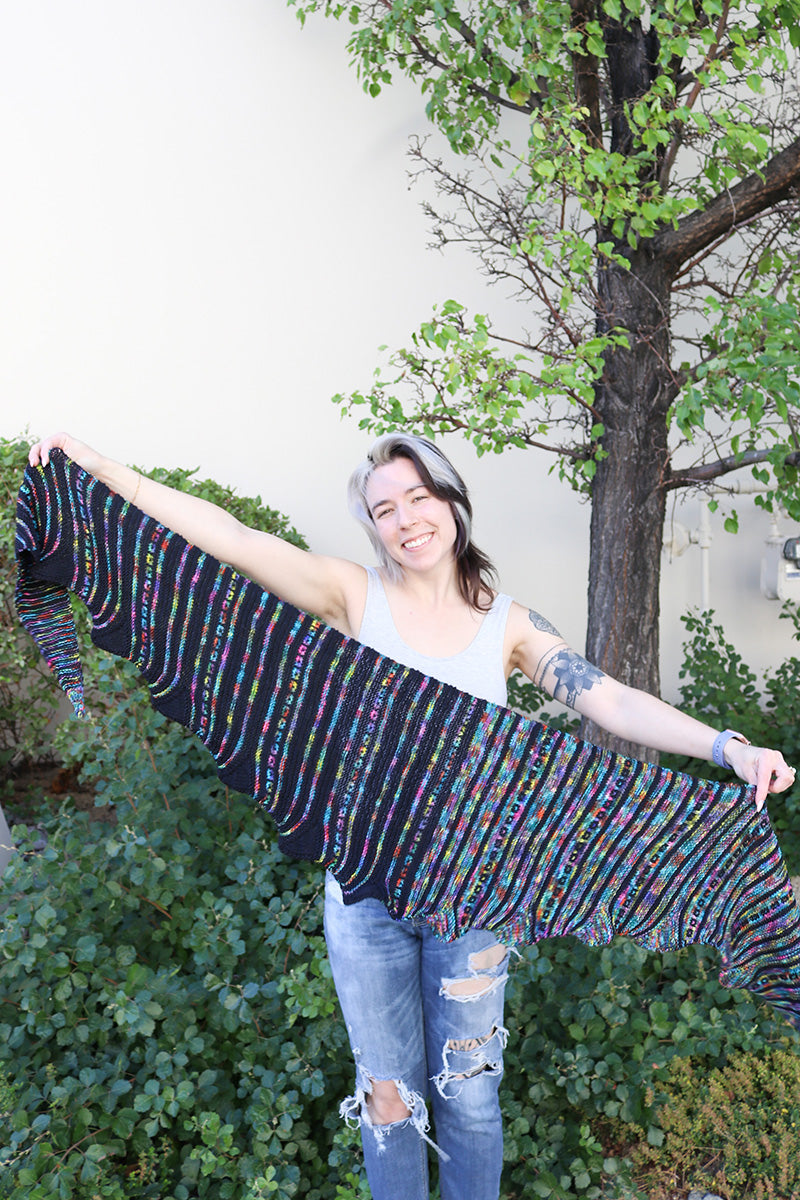 Jimmy Beans Wool PDF Patterns - Colorful Kaleido Shawl PDF Download