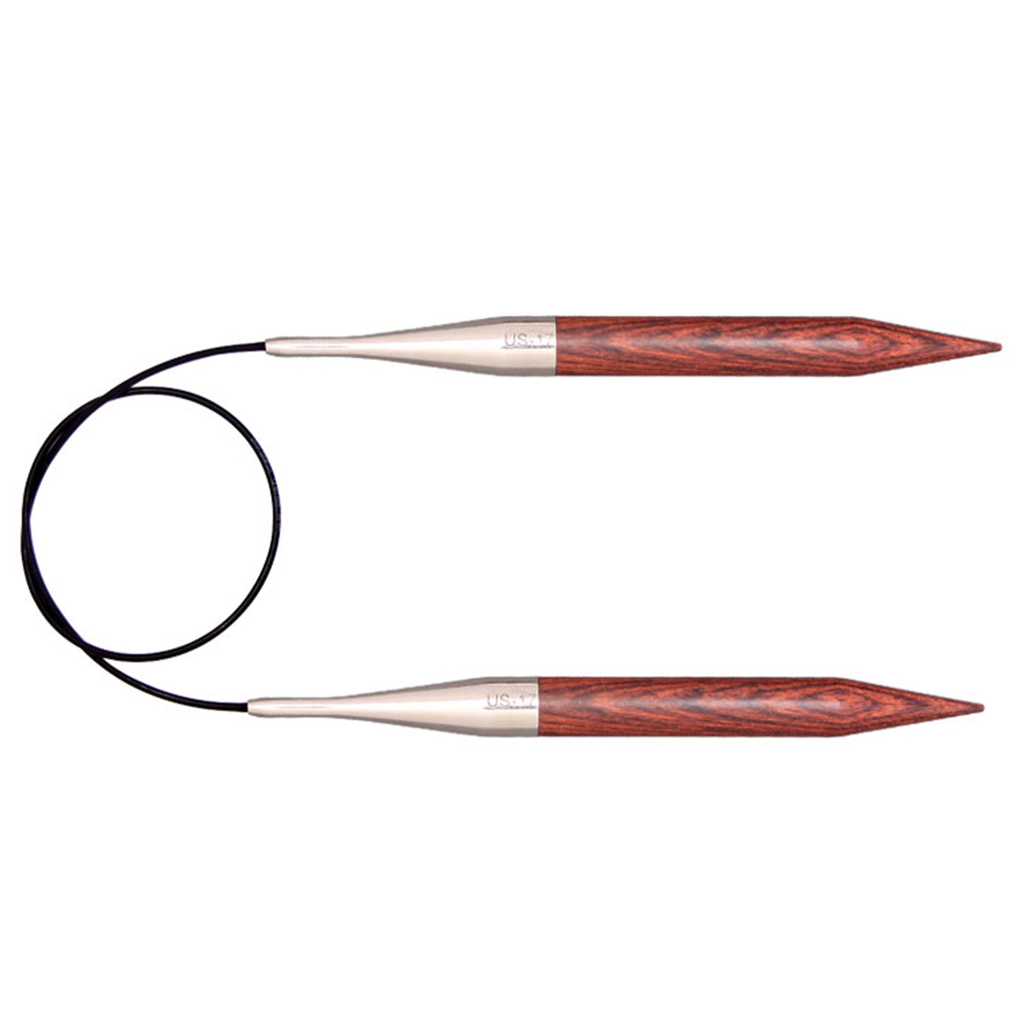 KnitPro Dreamz Fixed Circular Needles - Premium US 1.5 Size in Stunning Burgundy Rose Color