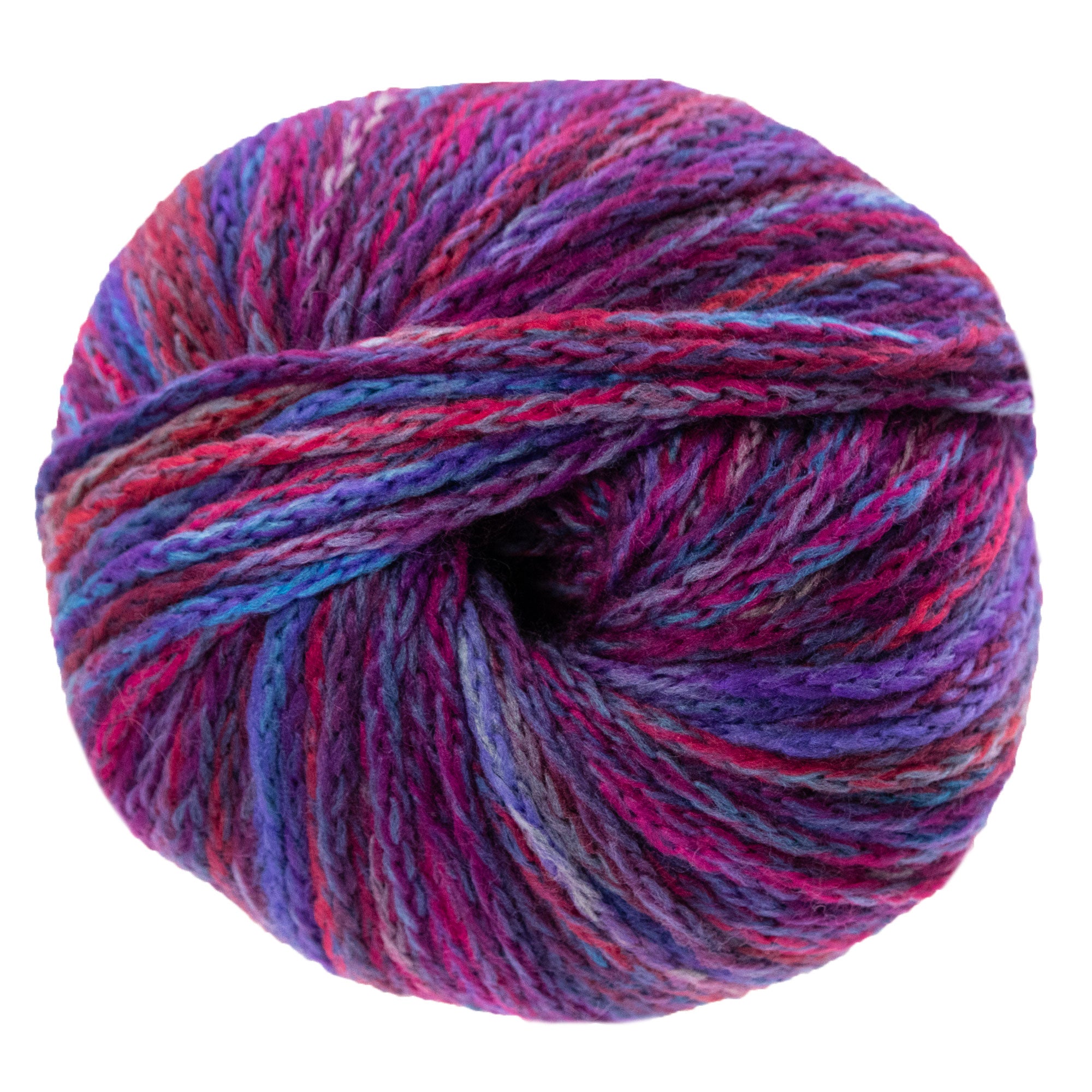 Lana Grossa Cool Merino Big Color Yarn - Stunning 408 Fuchsia/Violet/Light Grey/Blues Blend