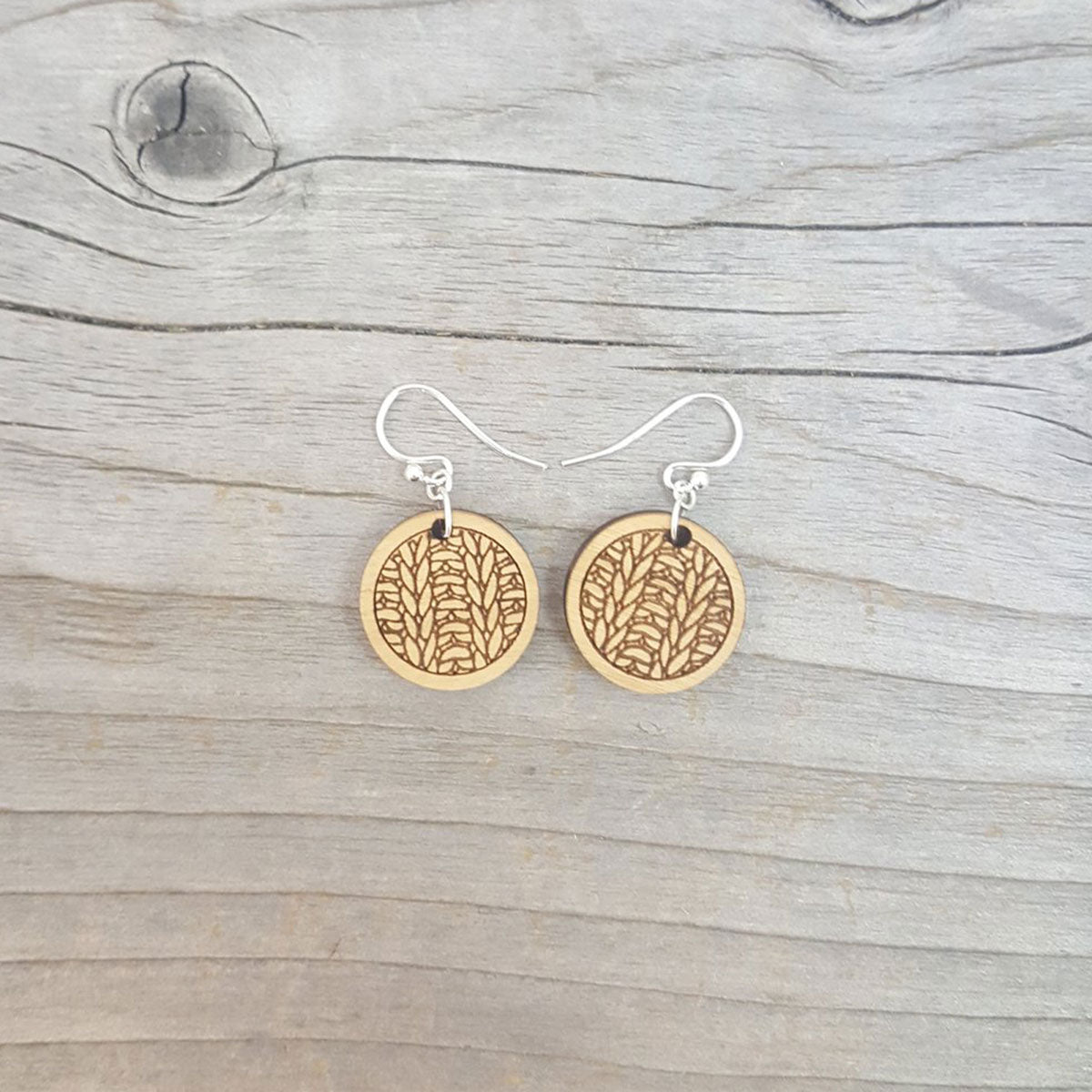 Stylish Katrinkles Handmade Knit-Inspired Circle Earrings from Rhode Island