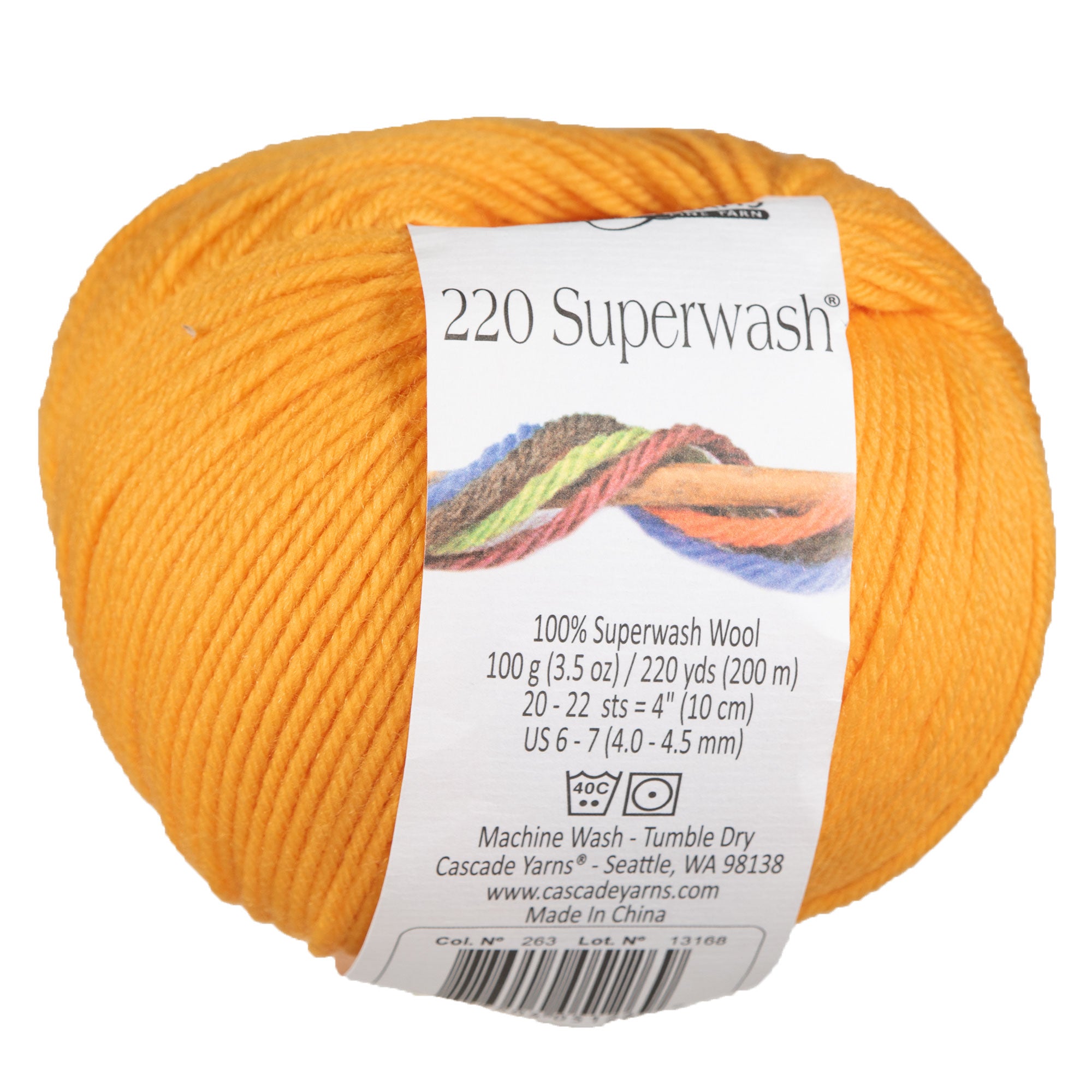 Cascade Yarns 220 Superwash Yarn - Premium 0263 Gold Fusion for Knitting & Crocheting