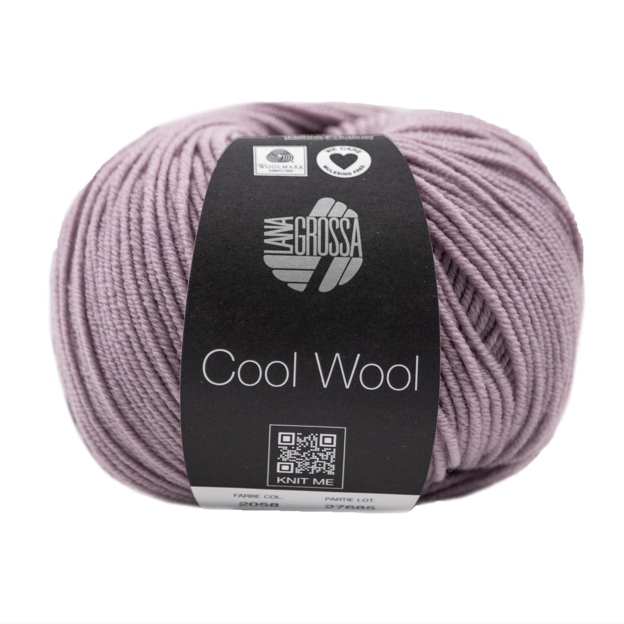 Lana Grossa Premium Cool Wool Yarn - 2058 Mauve for Effortless Crafting