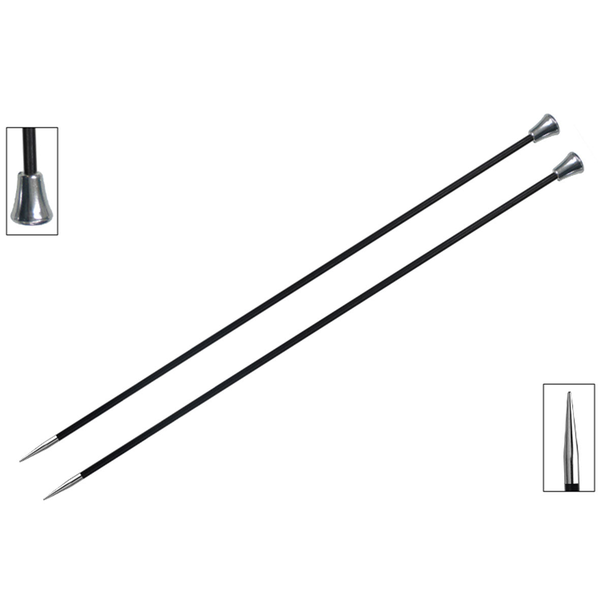 KnitPro Karbonz Single Point Knitting Needles - Premium US 5 (3.75mm) - Pack of 10