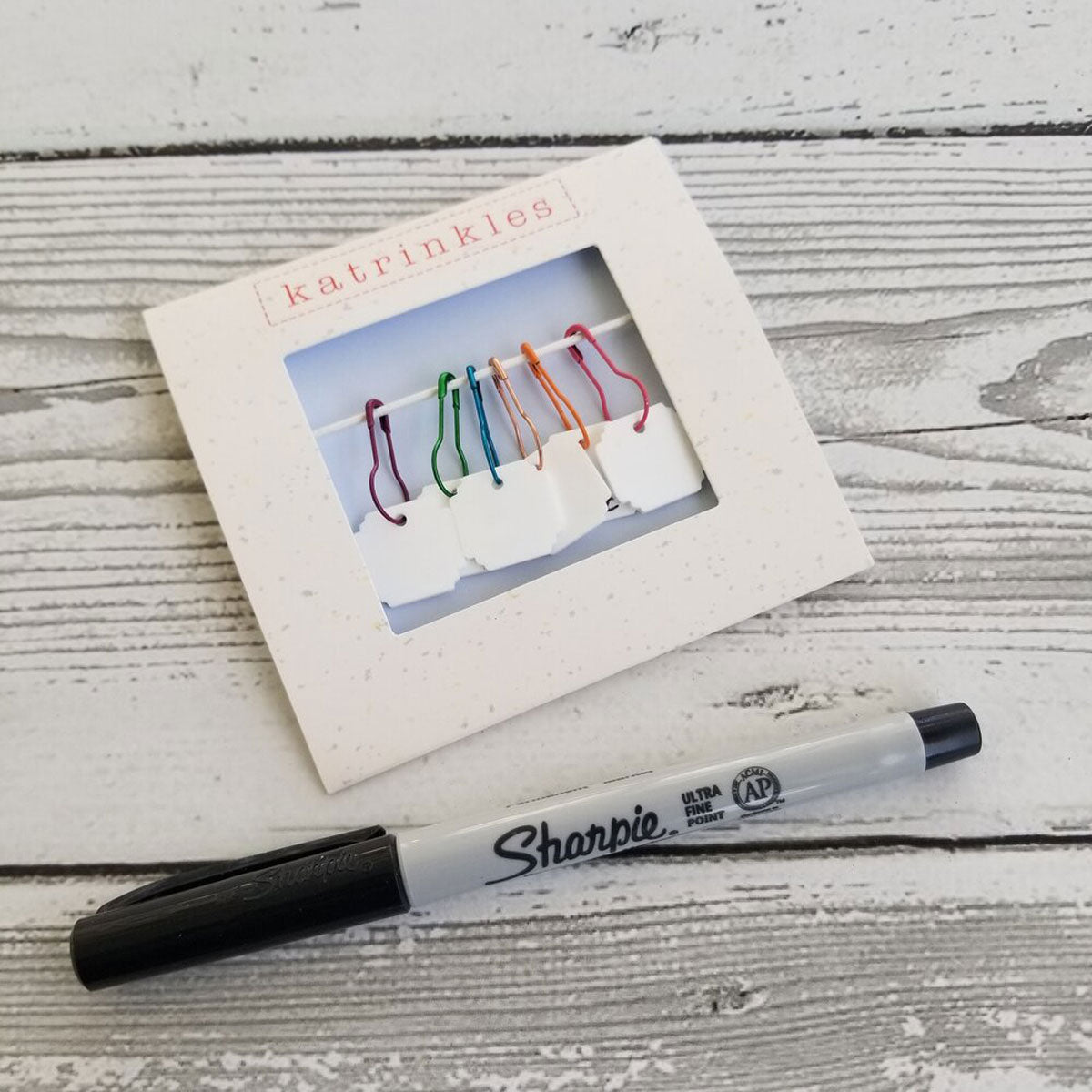 Katrinkles White Acrylic Write - On / Wipe - Off Stitch Markers for Knitting Projects