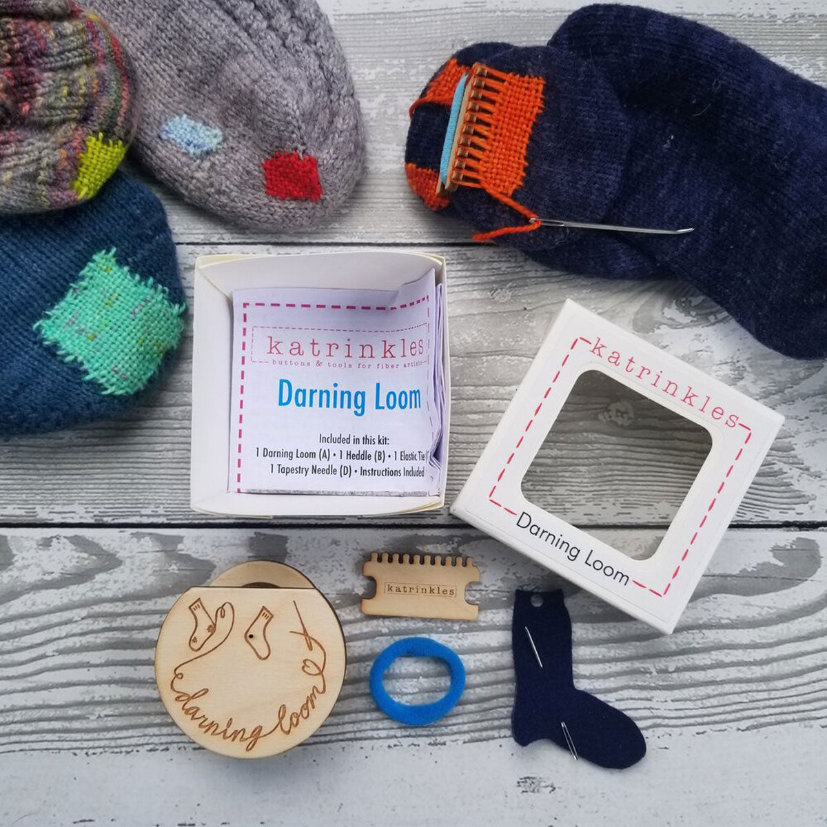 Original Katrinkles Darning and Mending Loom Kit - Ideal for Fixing Garments and Socks