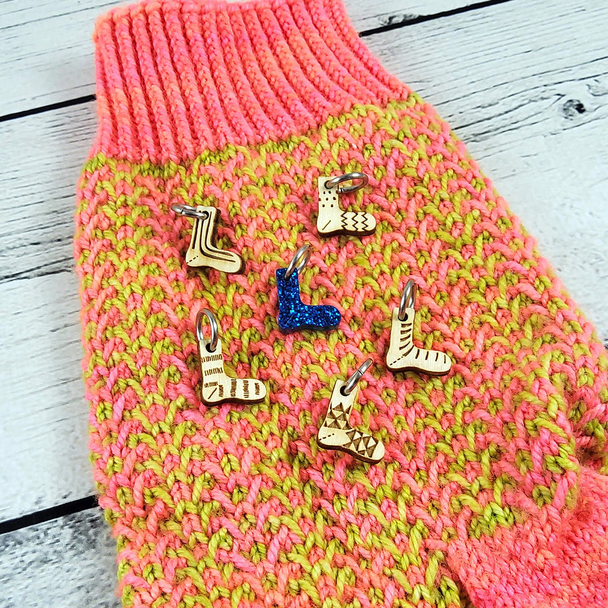 Charming Katrinkles Stitch Markers - Adorable Tiny Socks