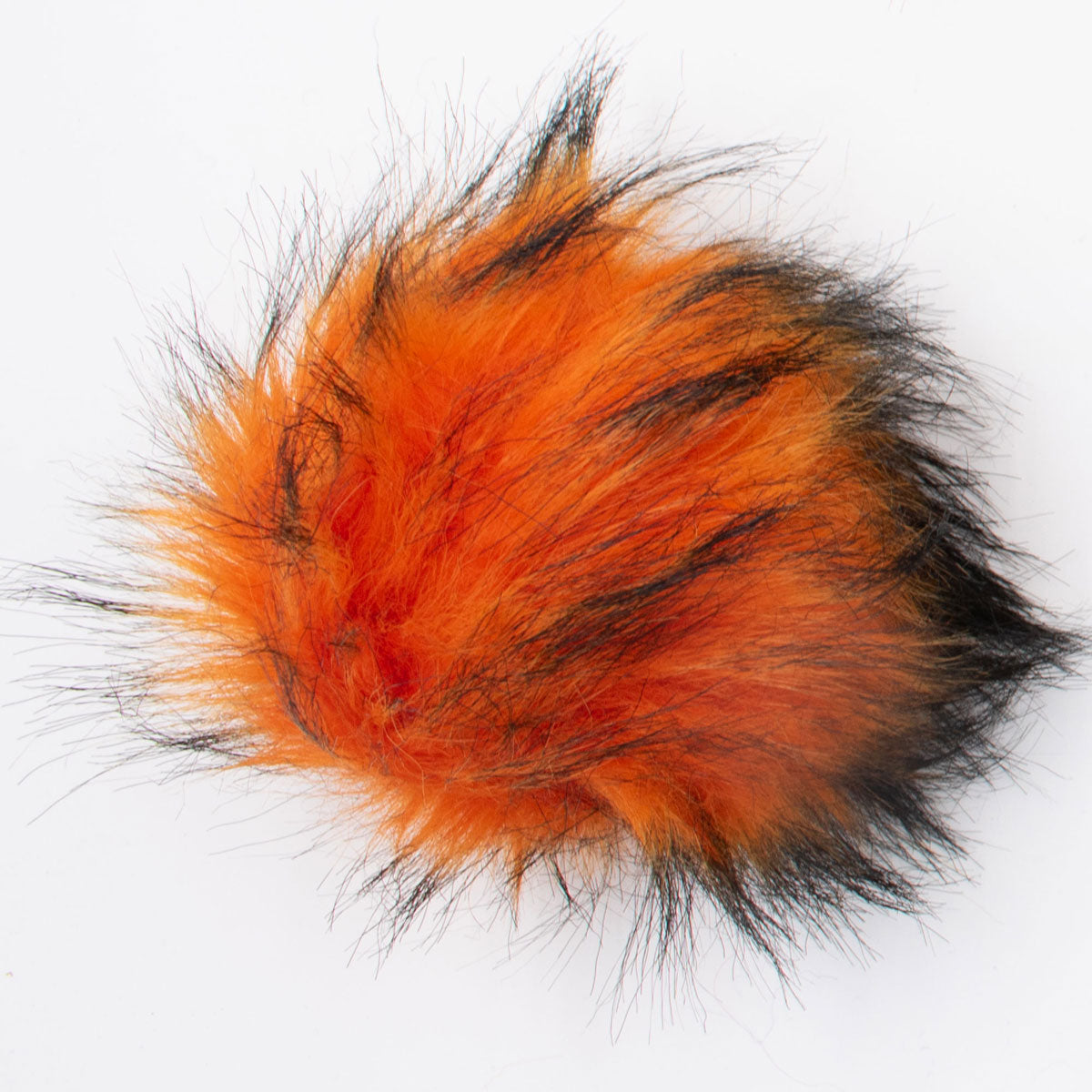 Jimmy Beans Wool Premium Faux Fur Orange Pom Poms with Brass Snap