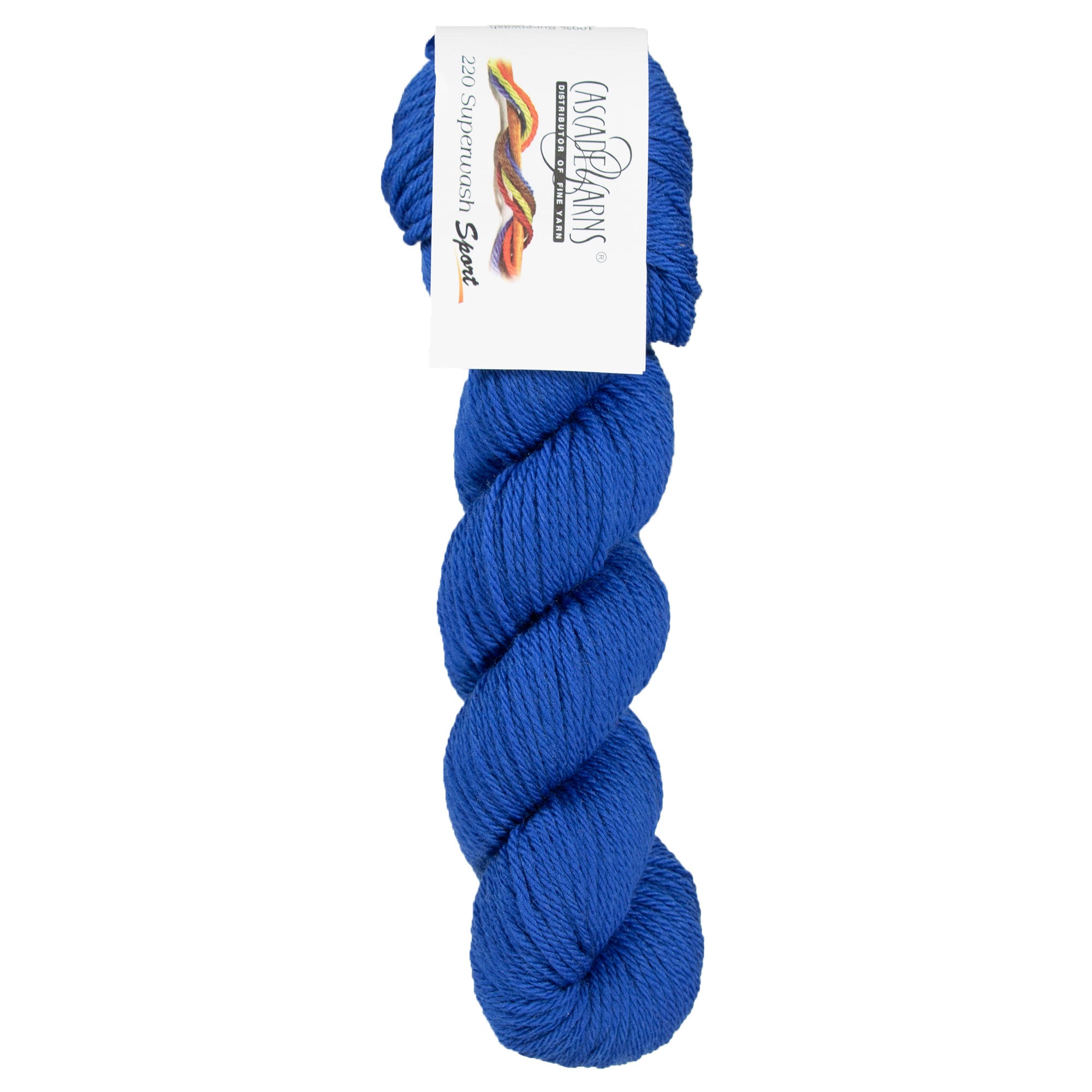 Cascade Yarns 220 Superwash Sport Yarn - 0225 Classic Blue: Soft, Versatile Wool Yarn